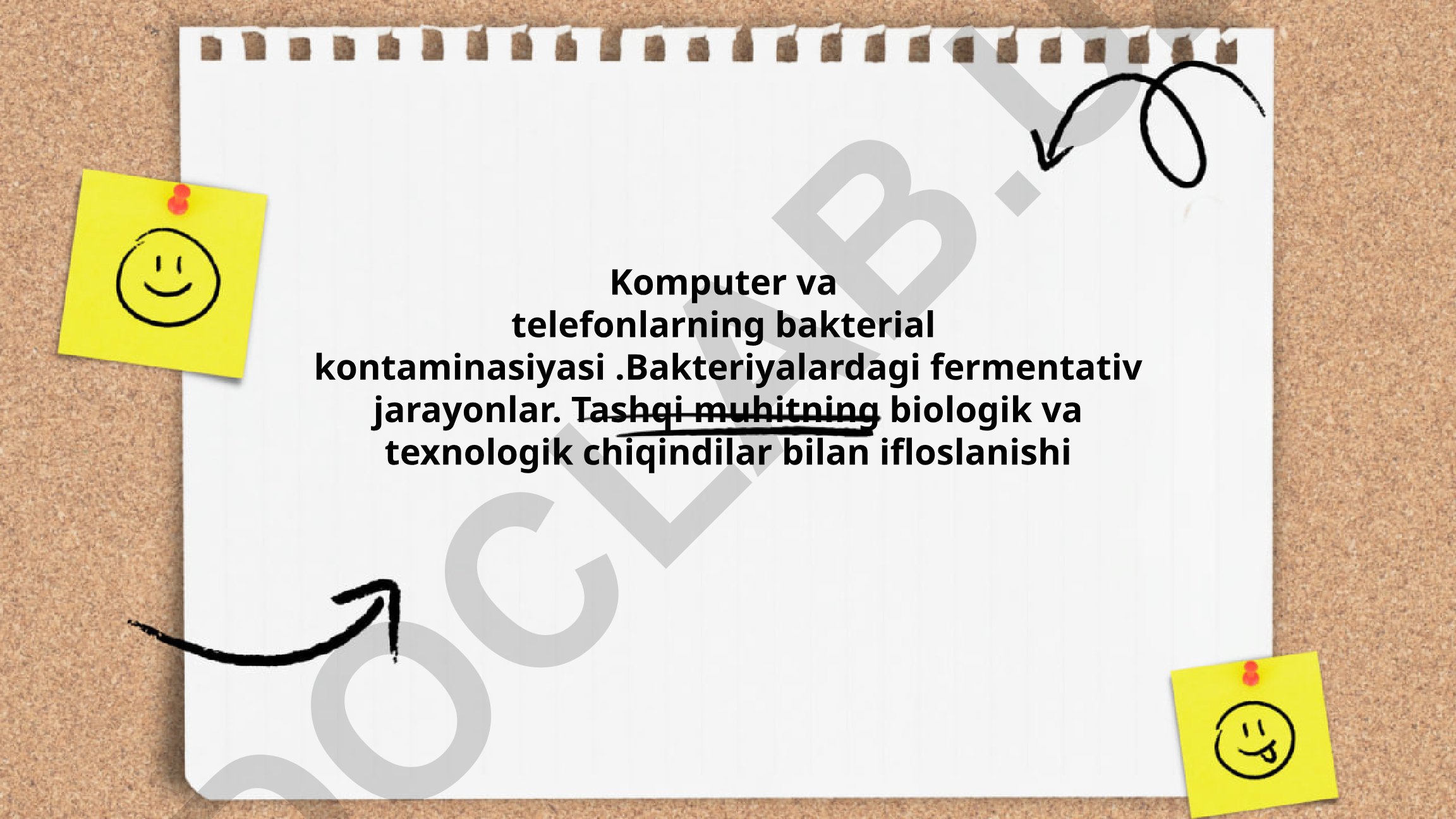 Kompyuter va telefonlarning bakterial kontaminasiyasi