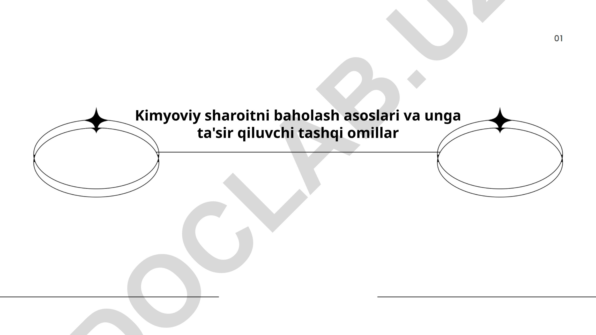 Kimyoviy sharoitni baholash asoslari va unga ta'sir qiluvchi tashqi omillar