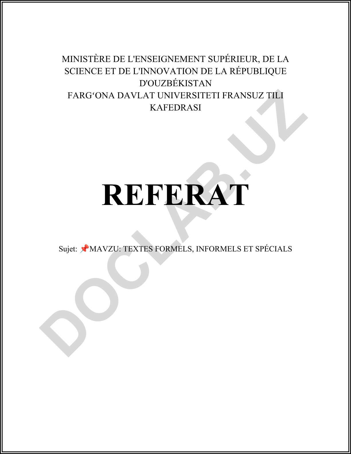 Textes formels, informels et spéciaux