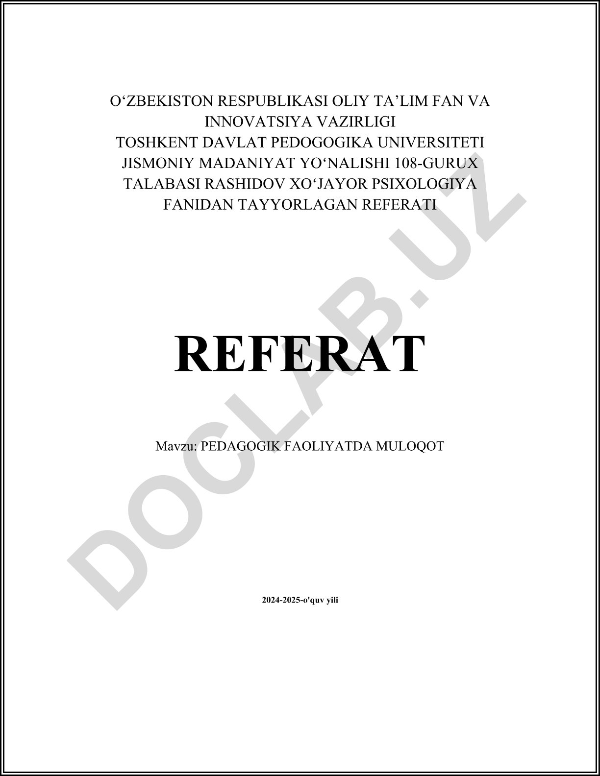 Pedagogik faoliyatda muloqot