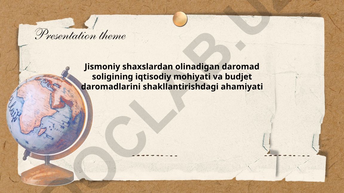 Jismoniy shaxslardan olinadigan daromad solig'ining iqtisodiy mohiyati va budjet daromadlarini shakllantirishdagi ahamiyati