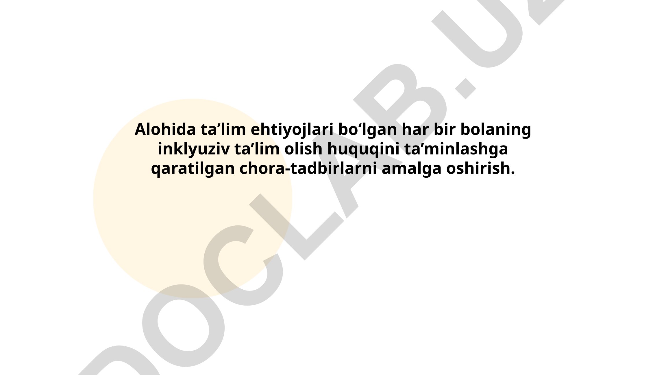 Alohida ta'lim ehtiyojlari bo'lgan bolalar uchun inklyuziv ta'limni rivojlantirish