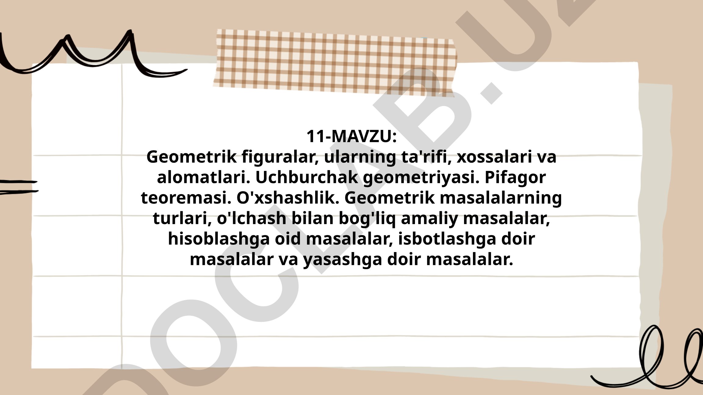 Geometrik figuralar, ularning ta'rifi, xossalari va alomatlari