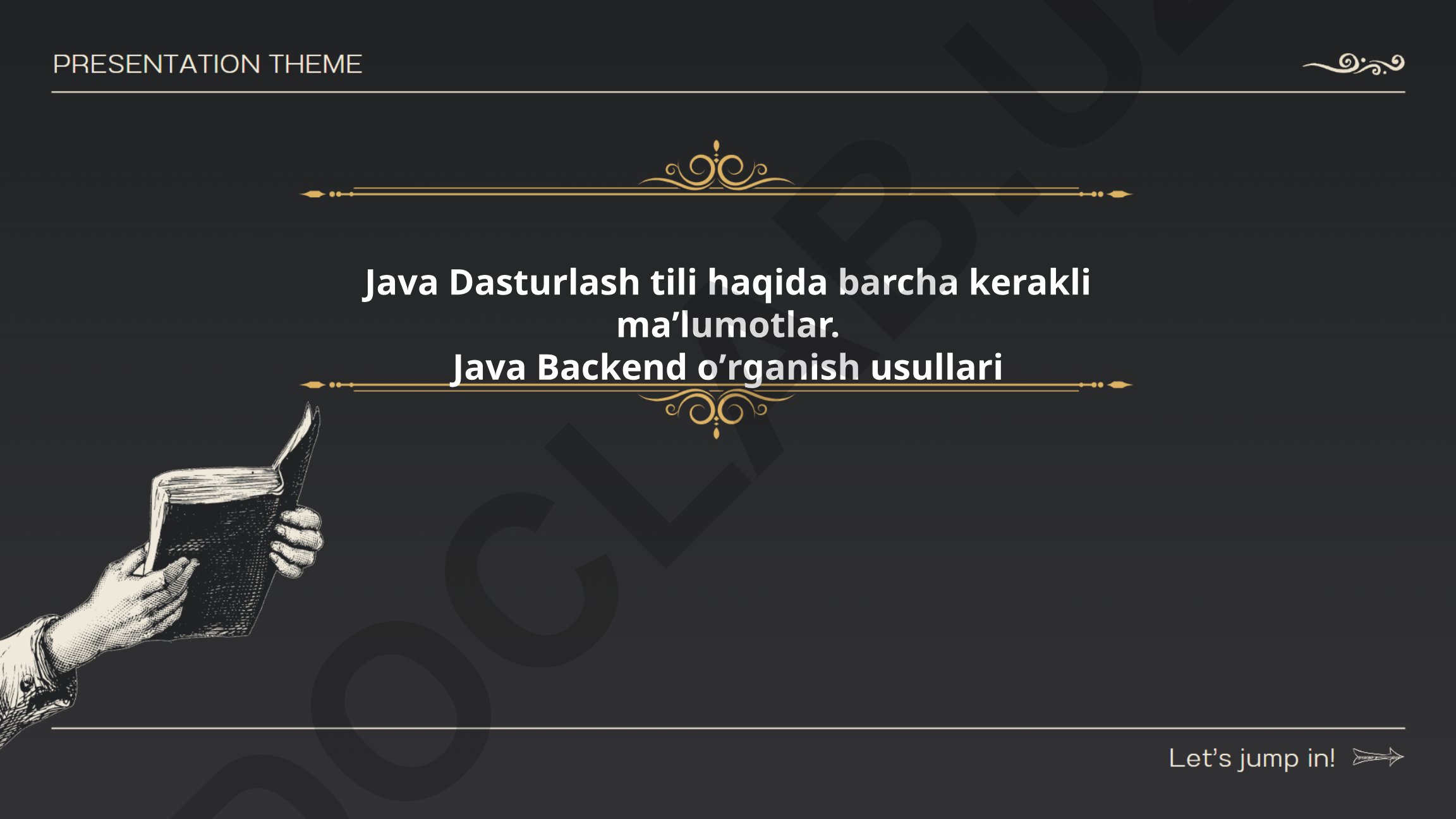 Java dasturlash tilining asoslari va Backend o'rganish usullari