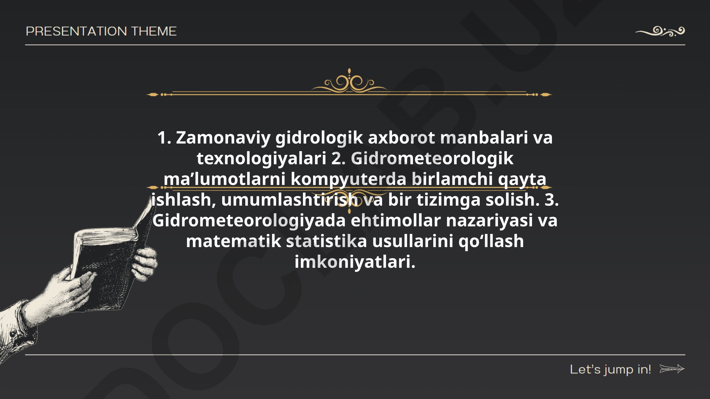 Zamonaviy gidrologik axborot manbalari va texnologiyalari