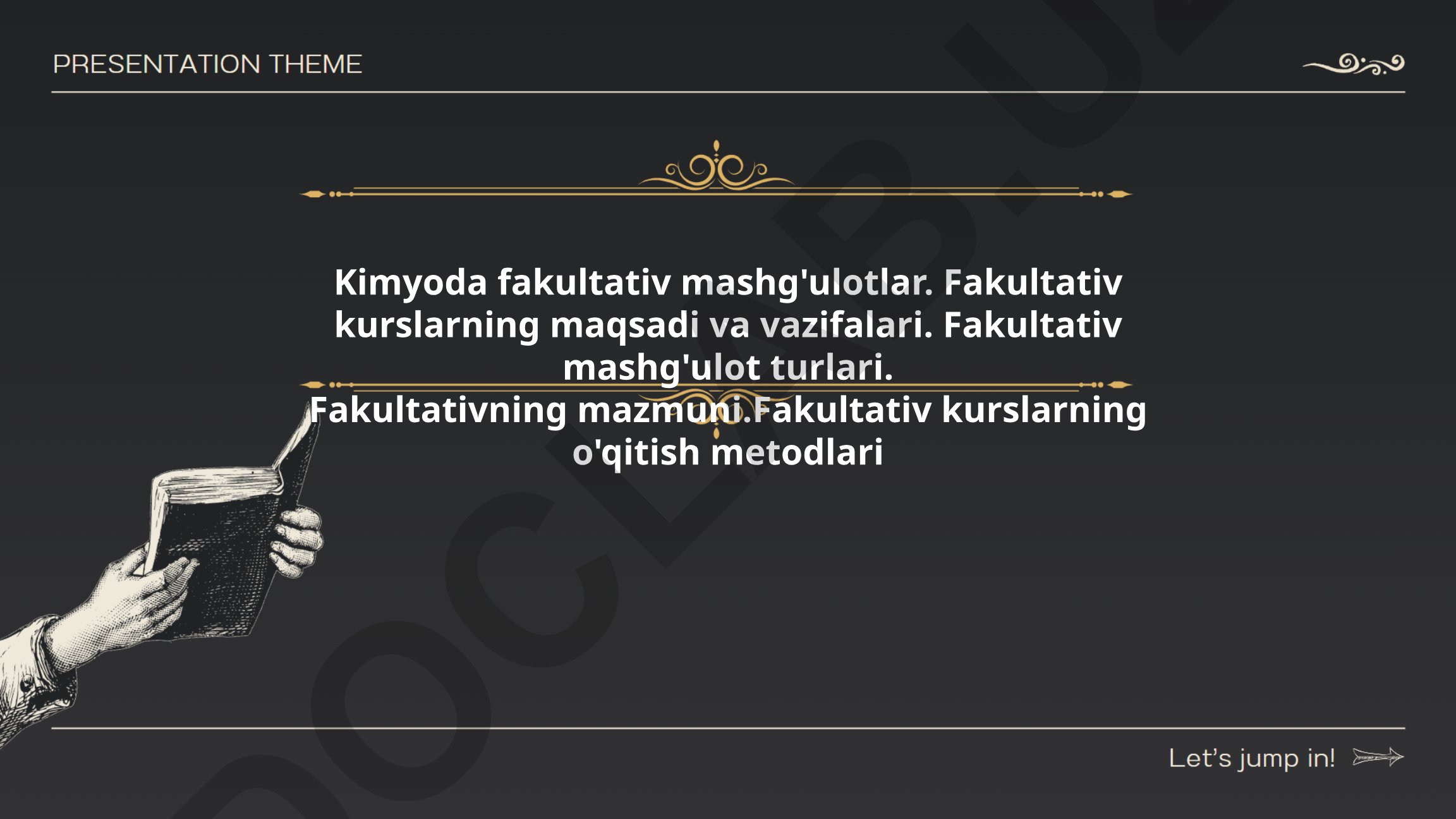 Kimyoda fakultativ mashg'ulotlar: maqsad, vazifalar va metodlar