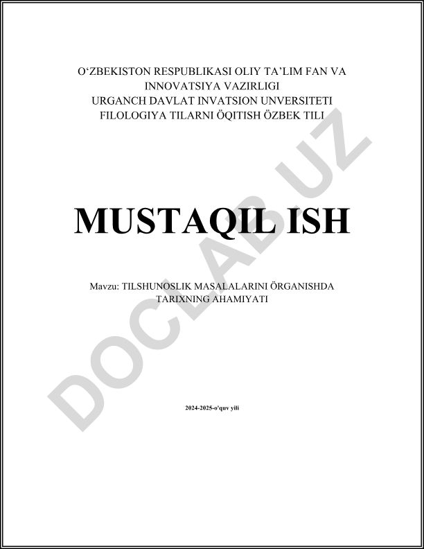 Tilshunoslik masalalarini o'rganishda tarixning ahamiyati