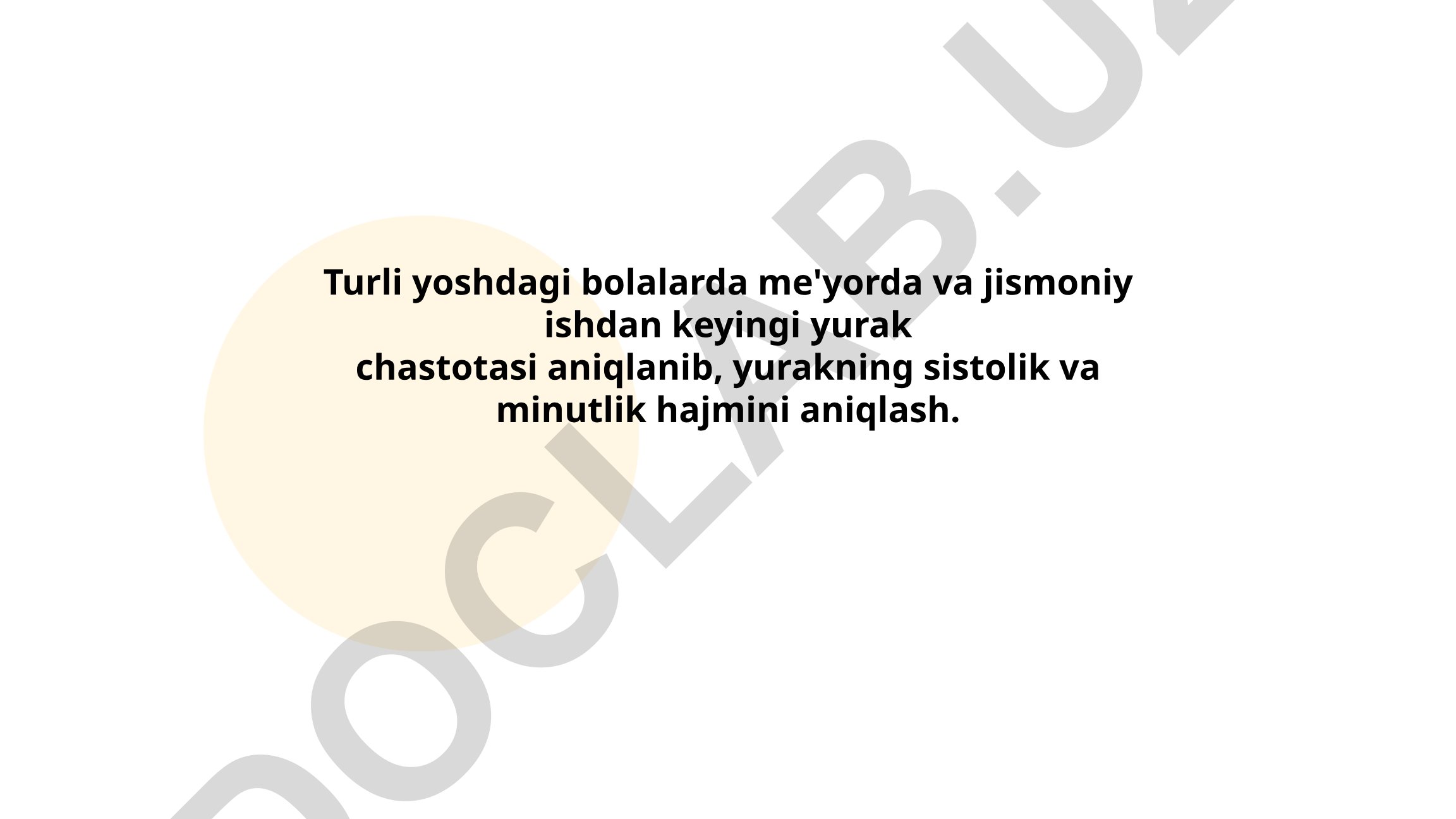 Turli yoshdagi bolalarda yurak chastotasi va hajmi