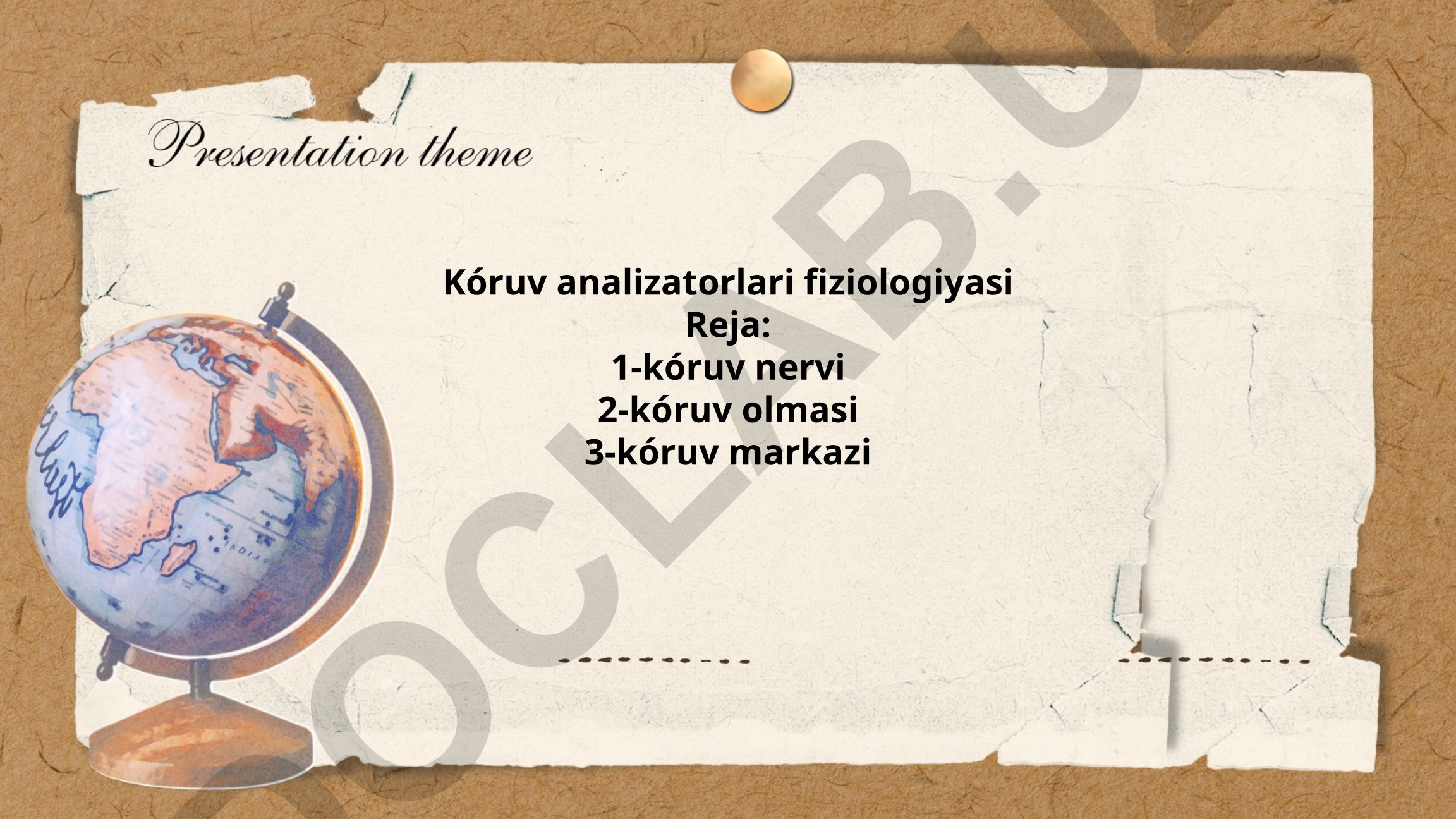 Ko'ruv analizatorlari fiziologiyasi