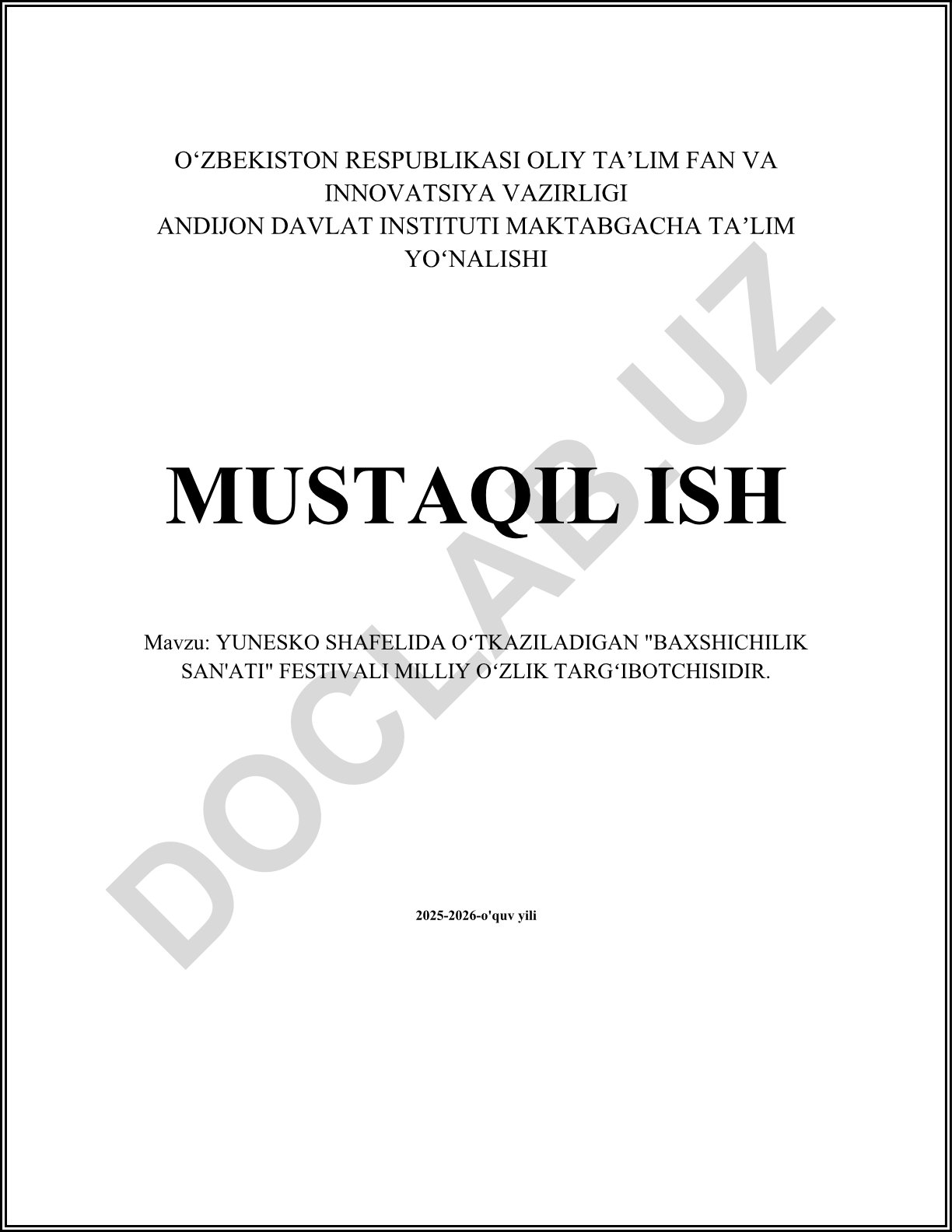 YUNESKO SHAFELIDA O‘TKAZILADIGAN "BAXSHICHILIK SAN'ATI" FESTIVALI MILLIY O‘ZLIK TARG‘IBOTCHISIDIR