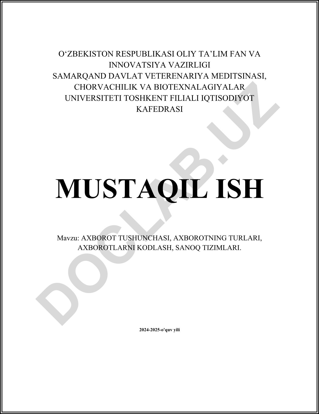 Axborot tushunchasi, turlari, kodlash va sanoq tizimlari