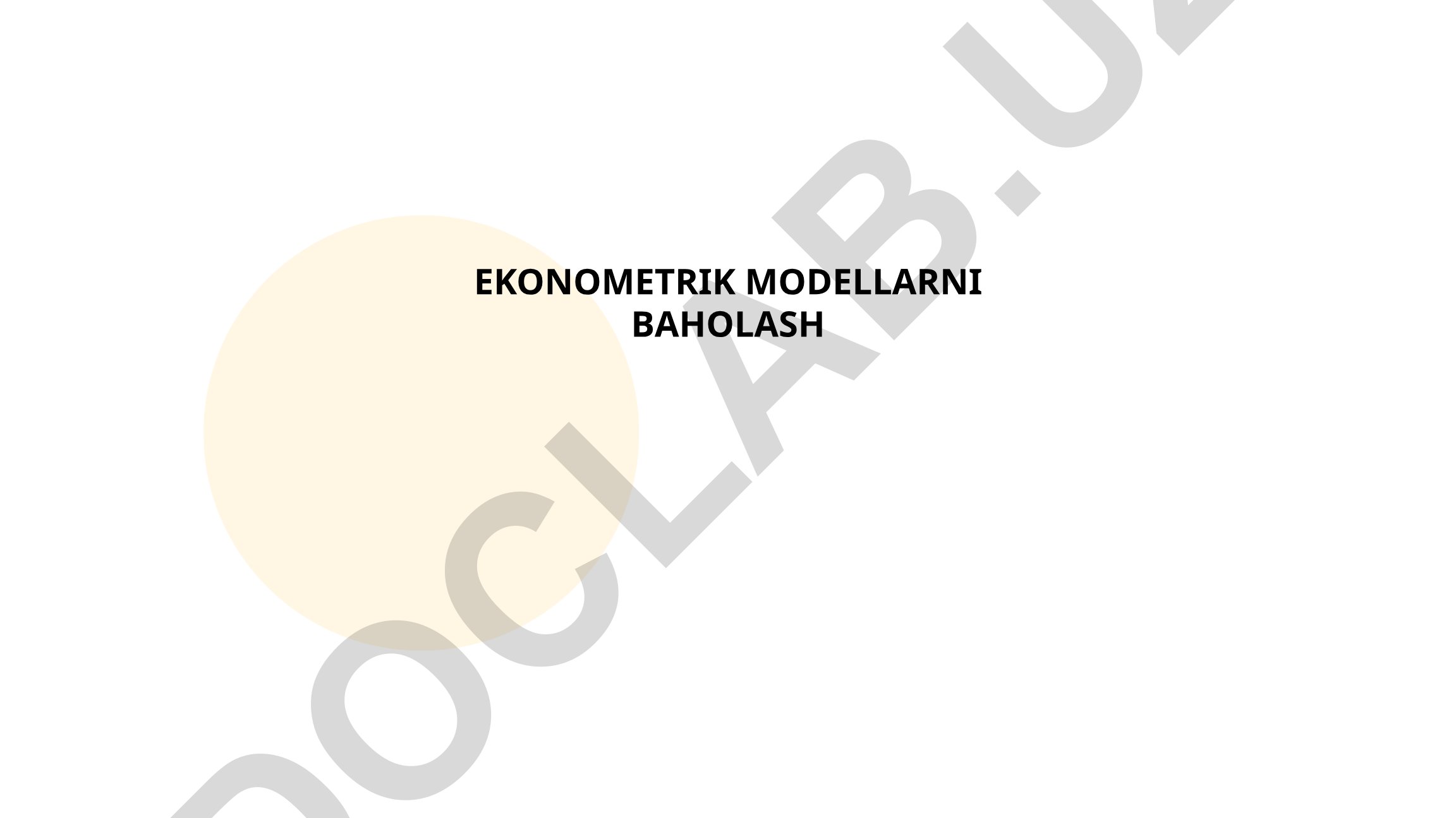 Ekonometrik modellarni baholash