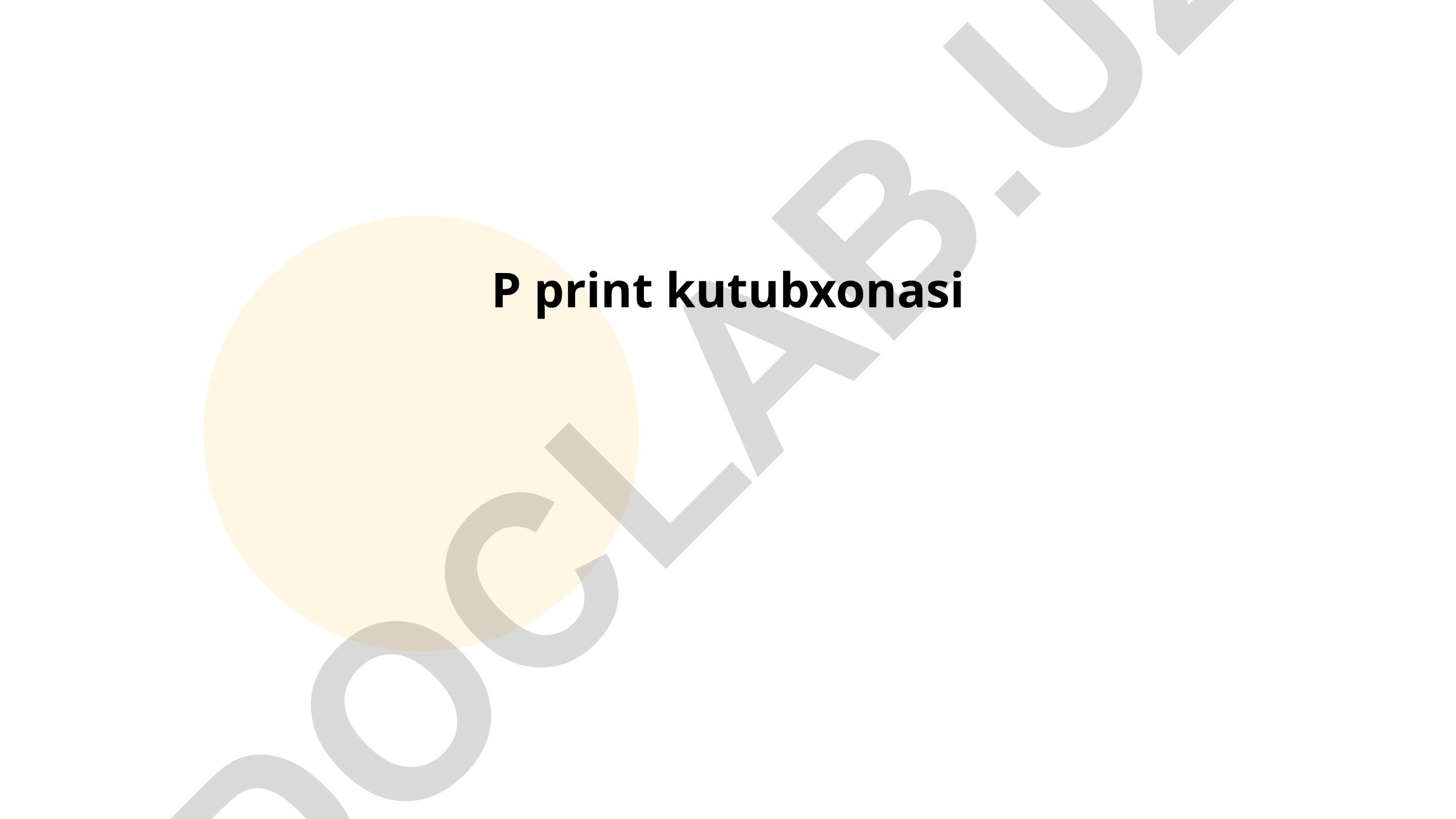 P Print kutubxonasi tarixi va xizmatlari