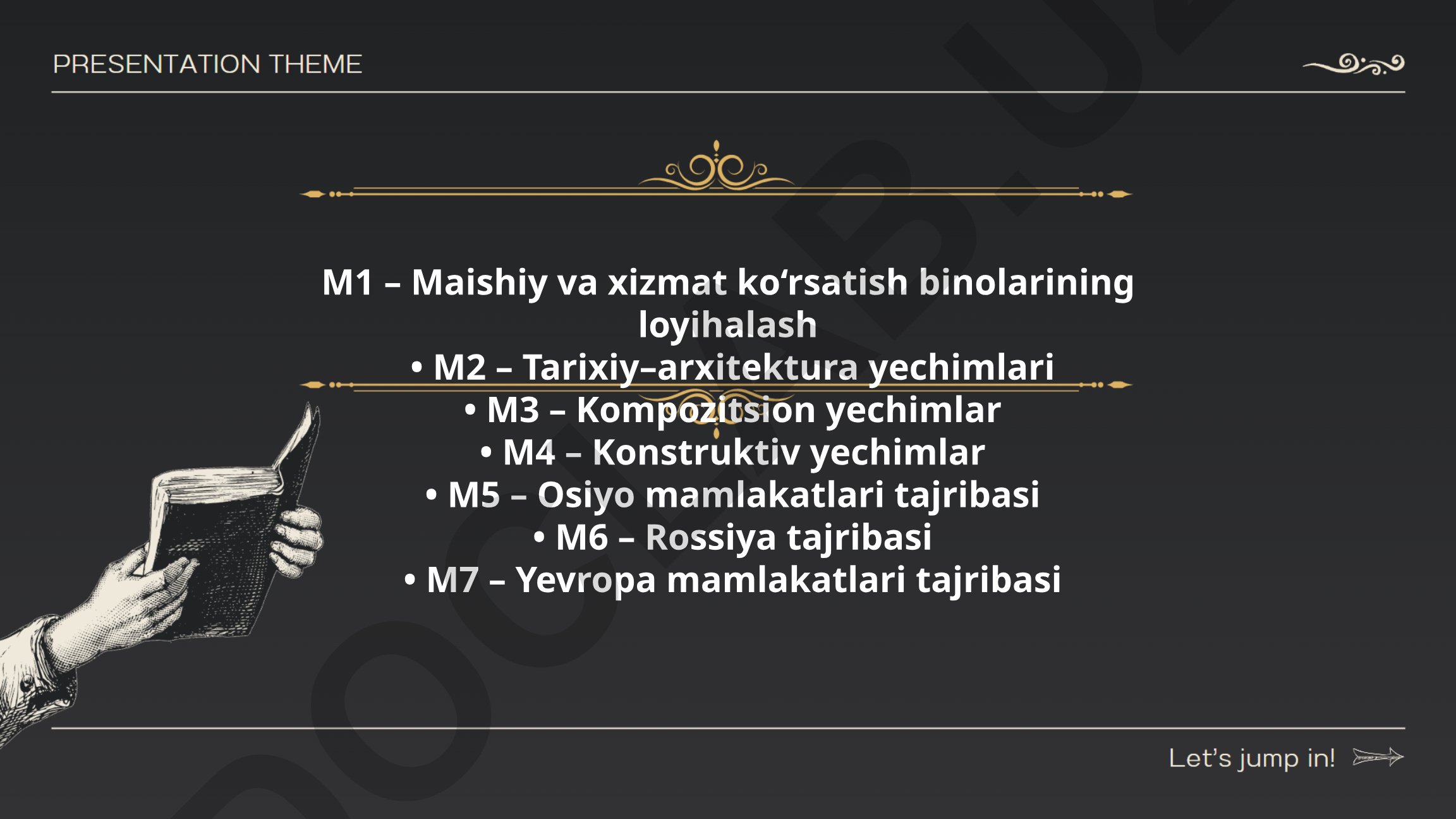 Maishiy va xizmat ko'rsatish binolarining loyihalash va arxitektura yechimlari