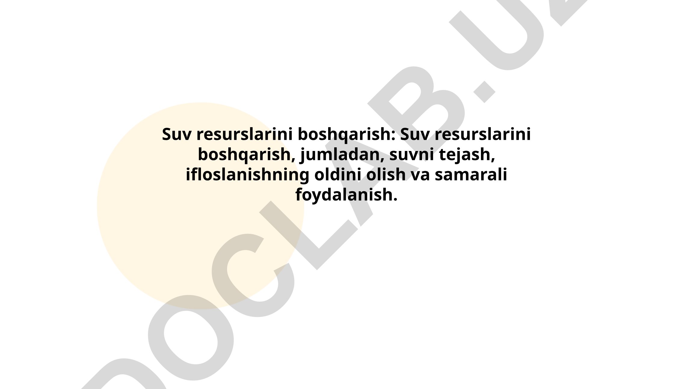 Suv resurslarini boshqarish va tejash texnologiyalari
