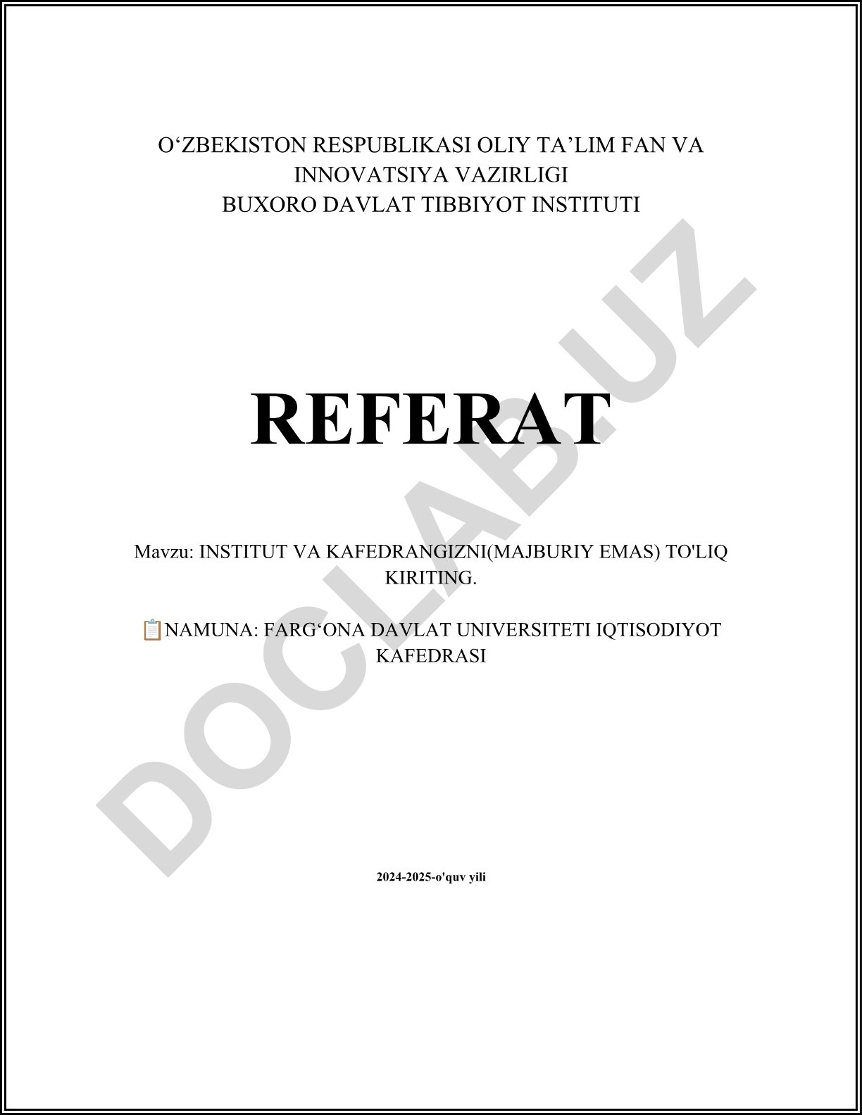 Farg'ona davlat universiteti kafedralari haqida ma'lumot