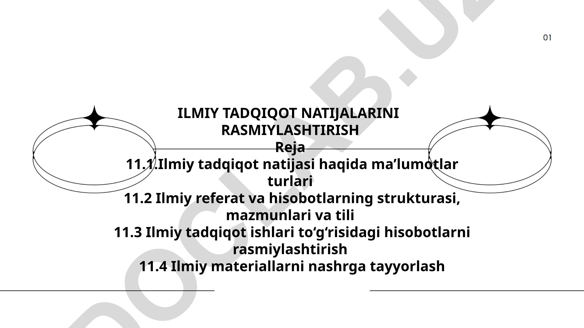 Ilmiy tadqiqot natijalarini rasmiylashtirish