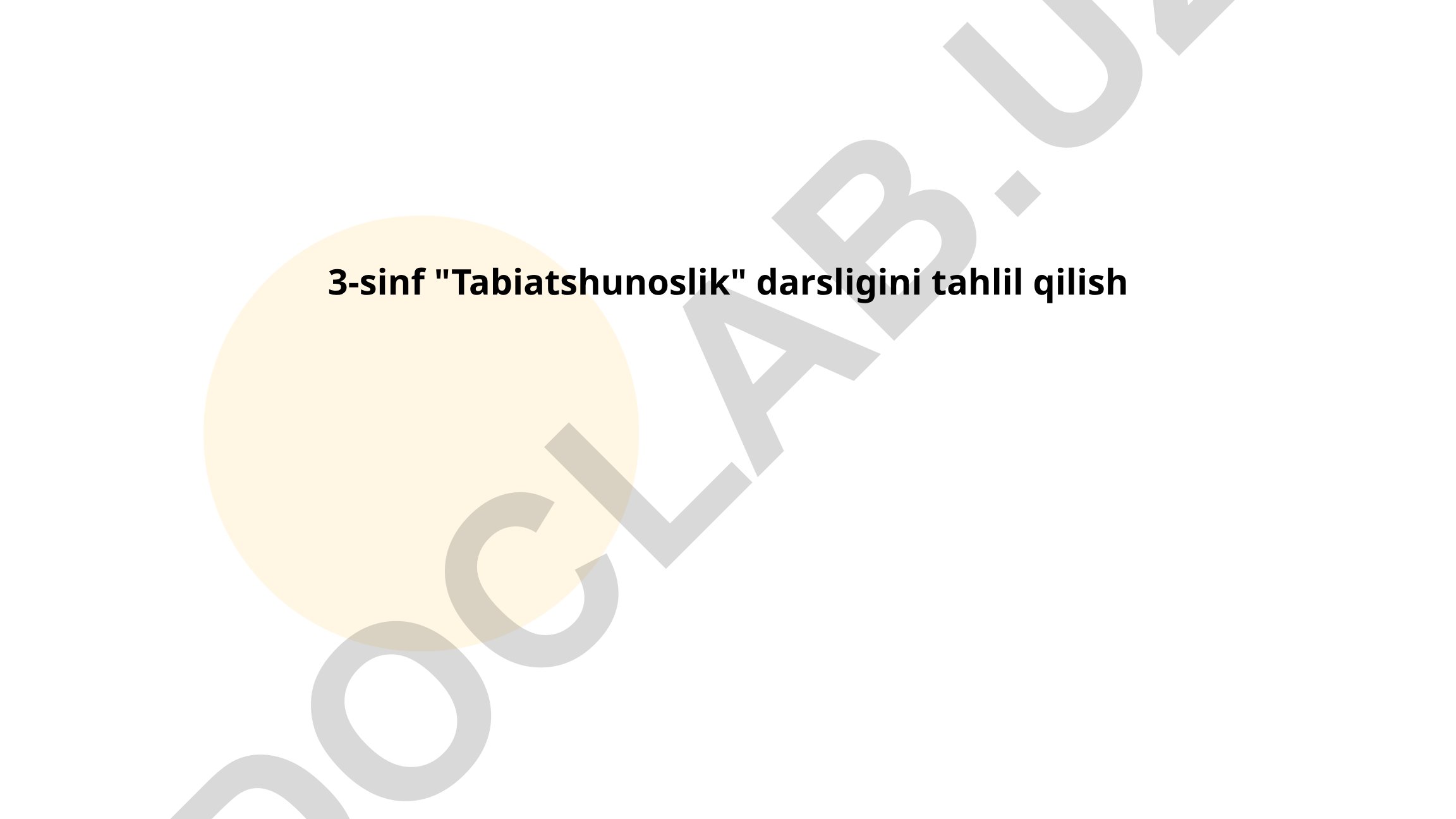 3-sinf Tabiatshunoslik darsligi tahlili