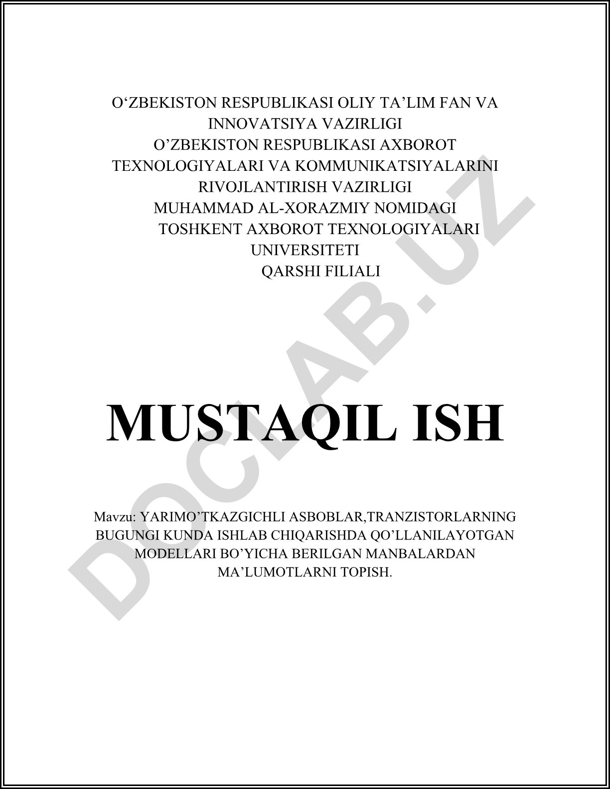 Yarimo'tkazgichli asboblar va tranzistorlarning zamonaviy modellari