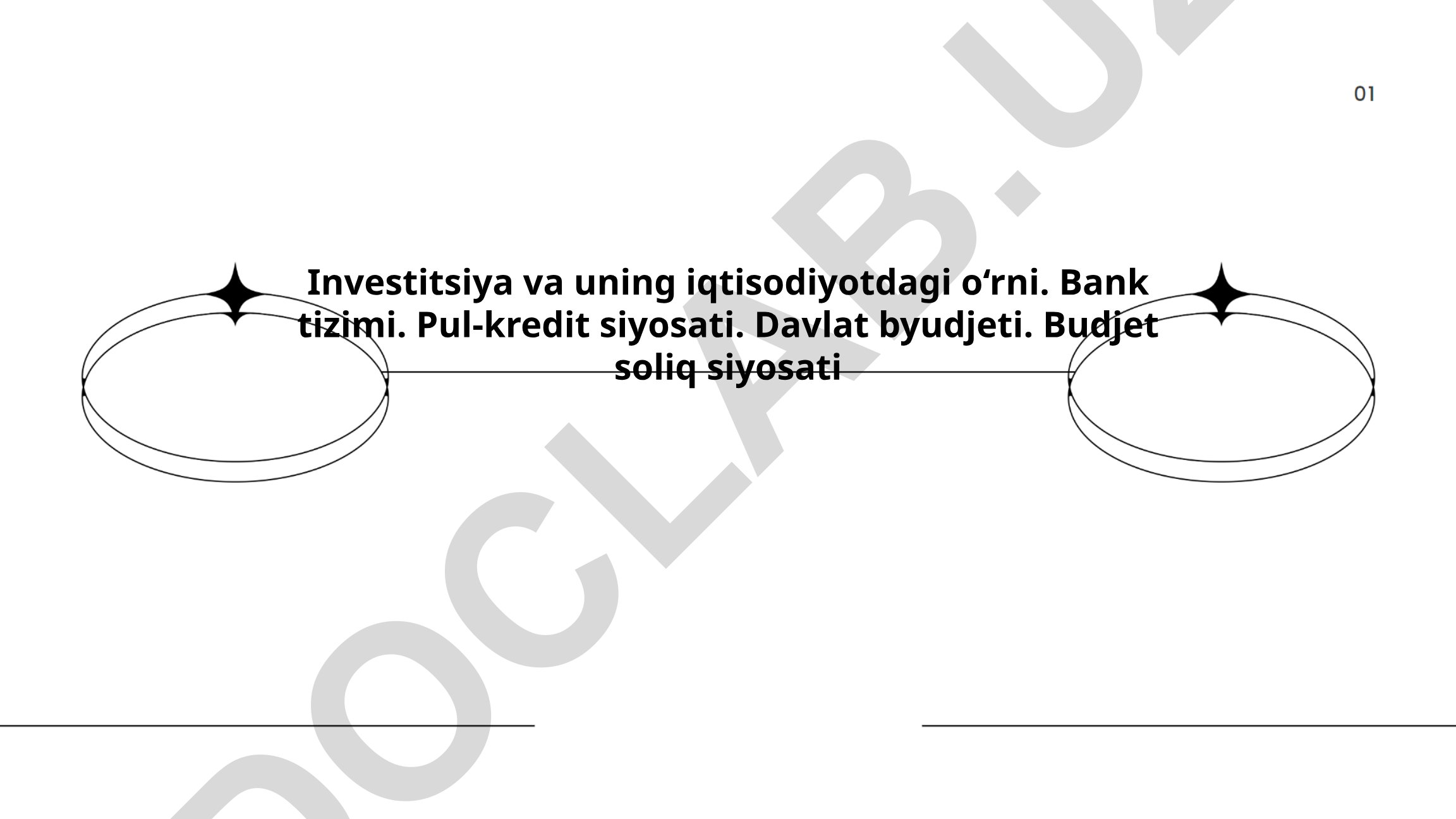 Investitsiya va uning iqtisodiyotdagi o‘rni