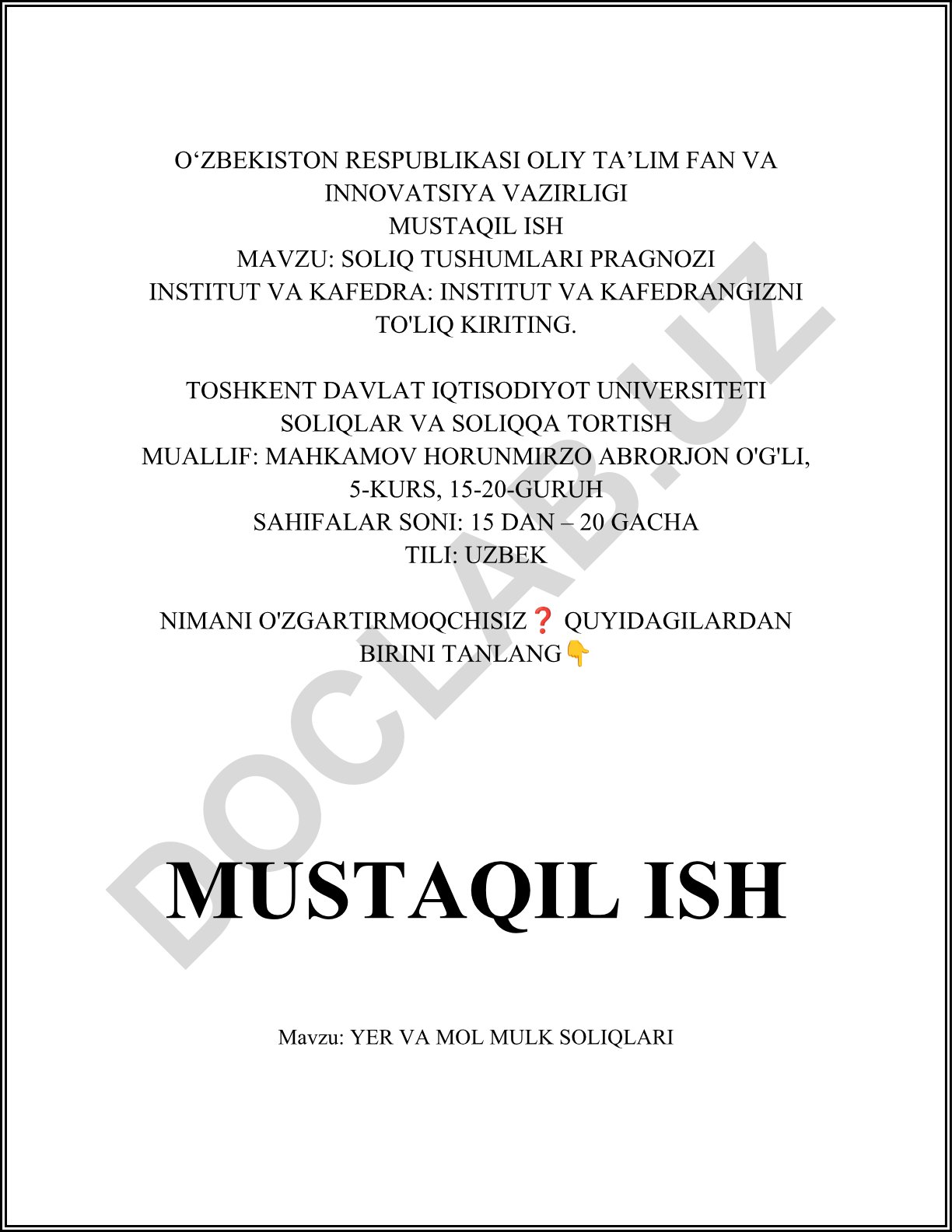 Yer va mol mulk soliqlari