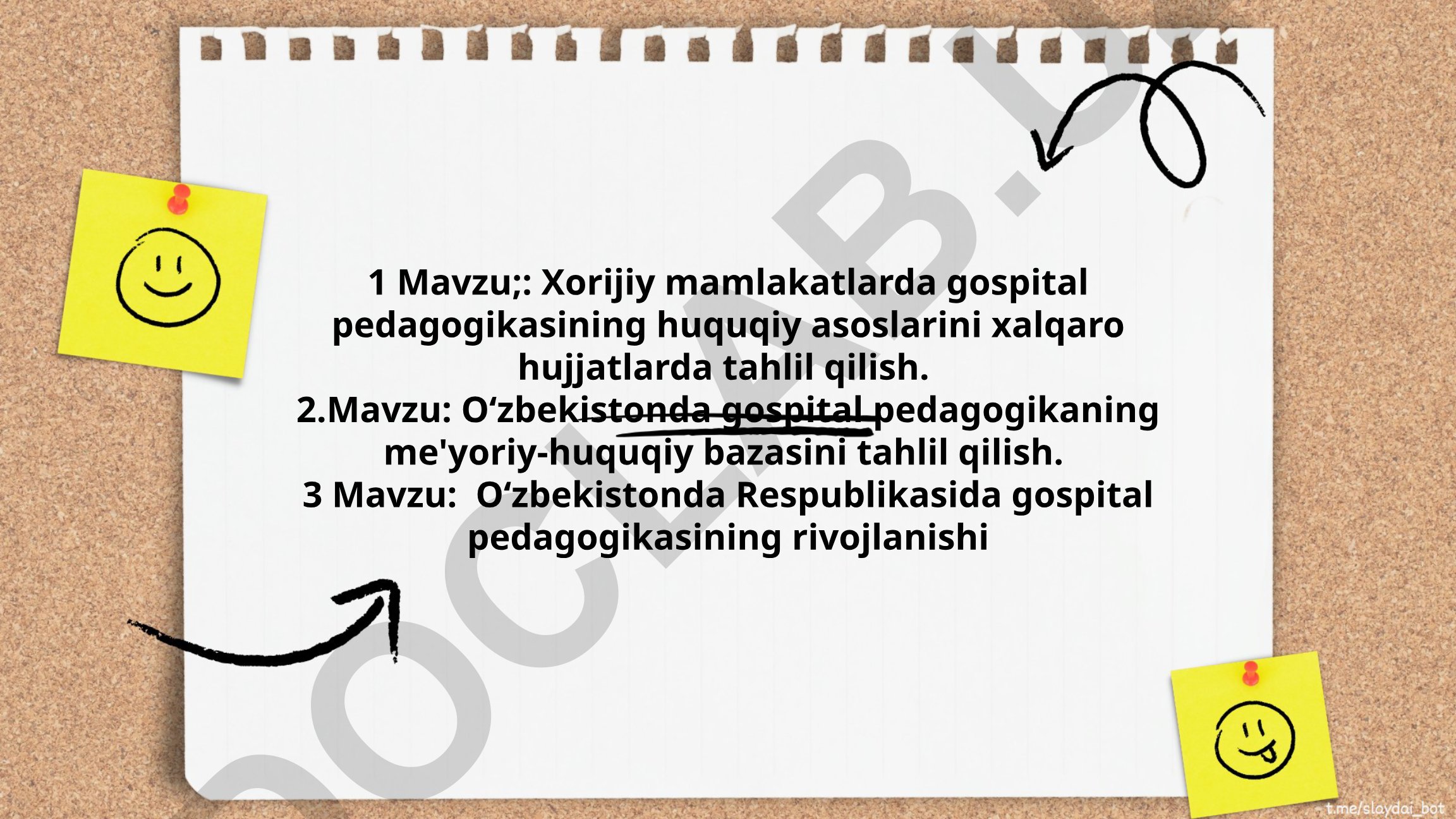Xorijiy mamlakatlarda gospital pedagogikasining huquqiy asoslarini xalqaro hujjatlarda tahlil qilish