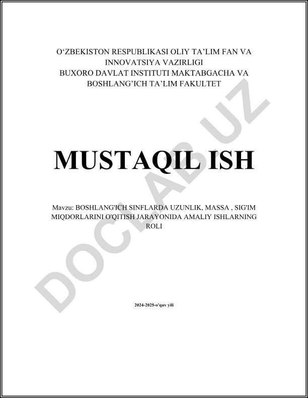 Boshlang'ich sinflarda uzunlik, massa, sig'im miqdorlarini o'qitish jarayonida amaliy ishlarning roli