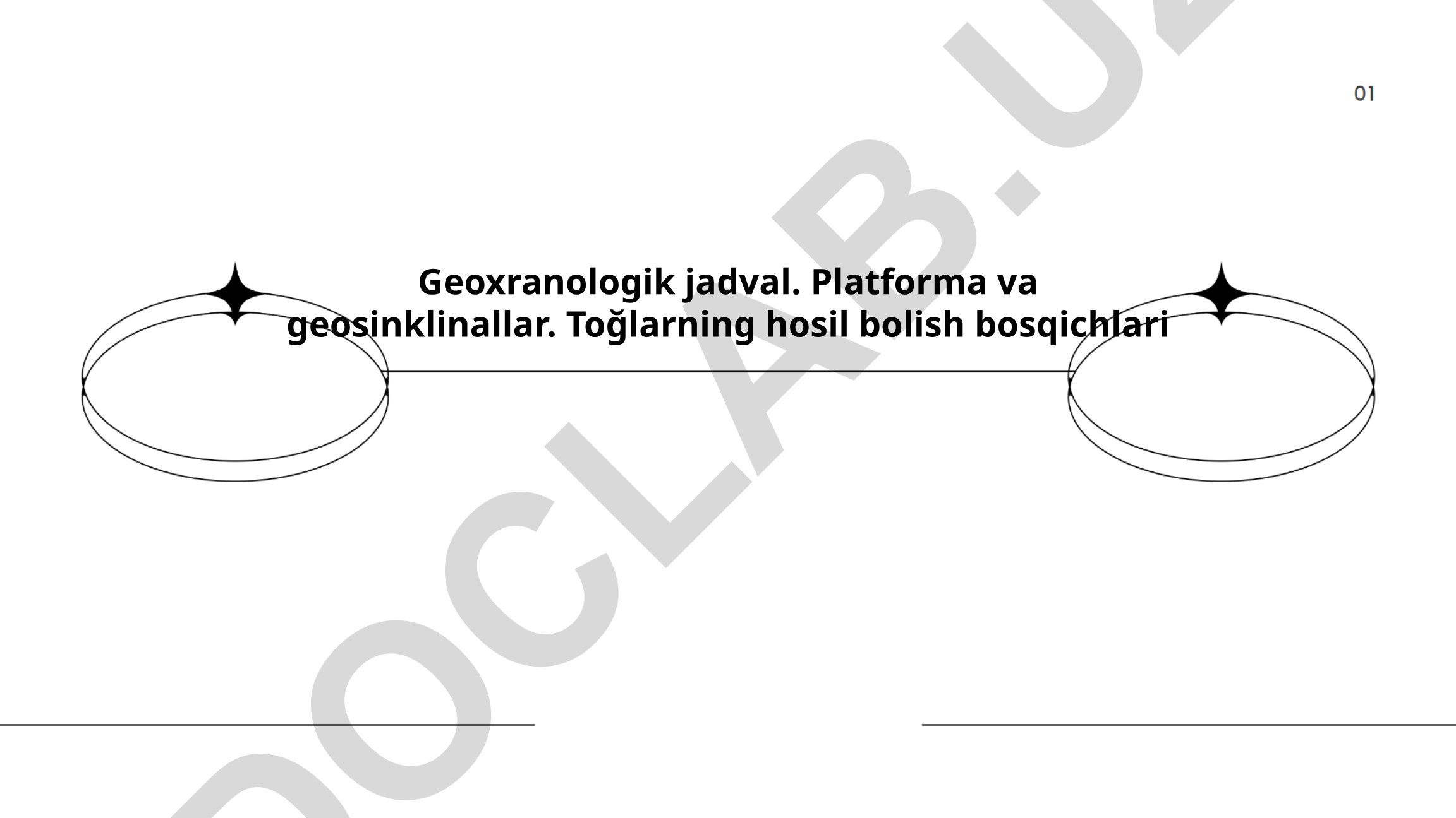 Geoxronologik jadval va tog'lar hosil bo'lish bosqichlari