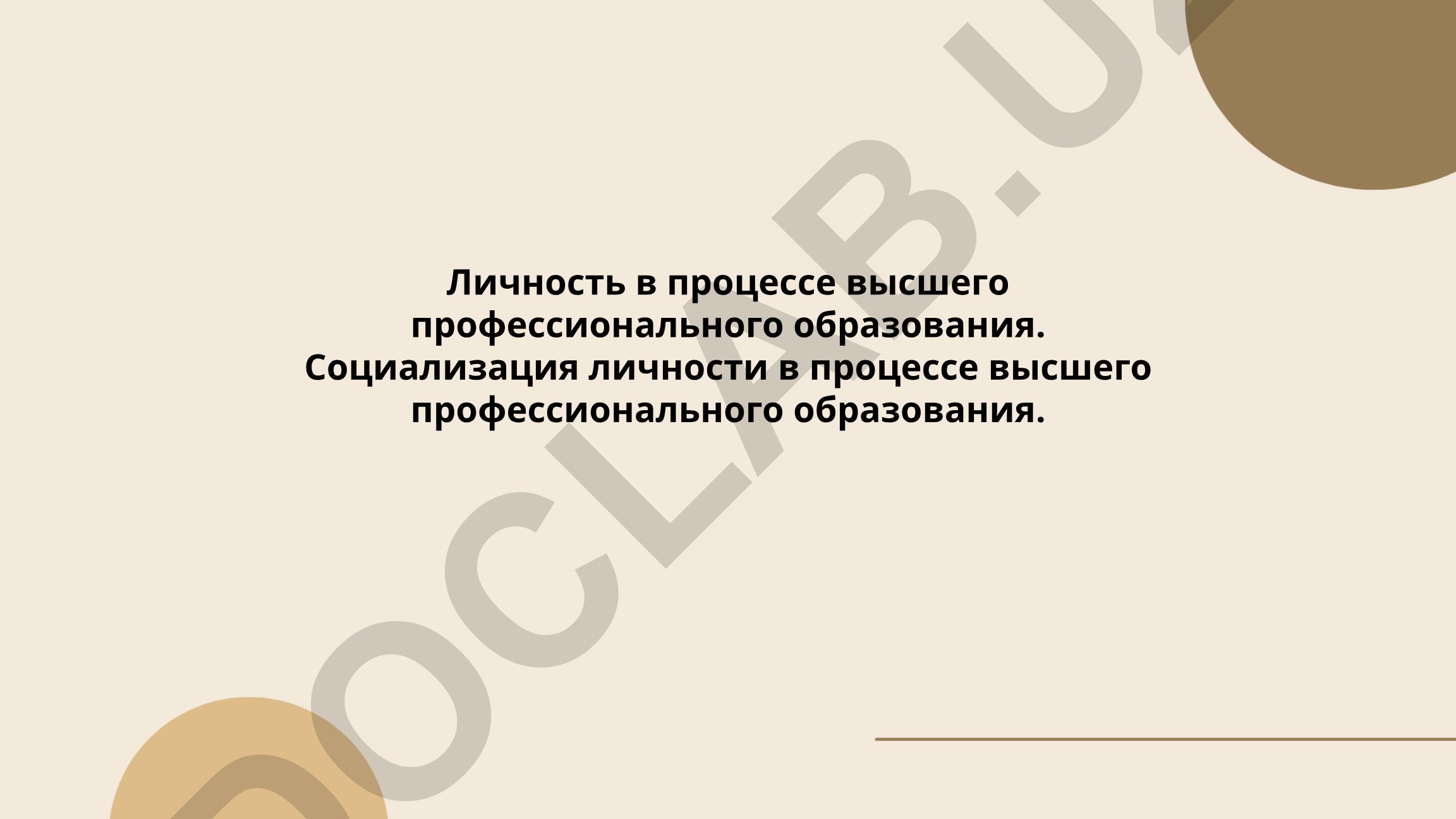 Личность в процессе высшего профессионального образования
