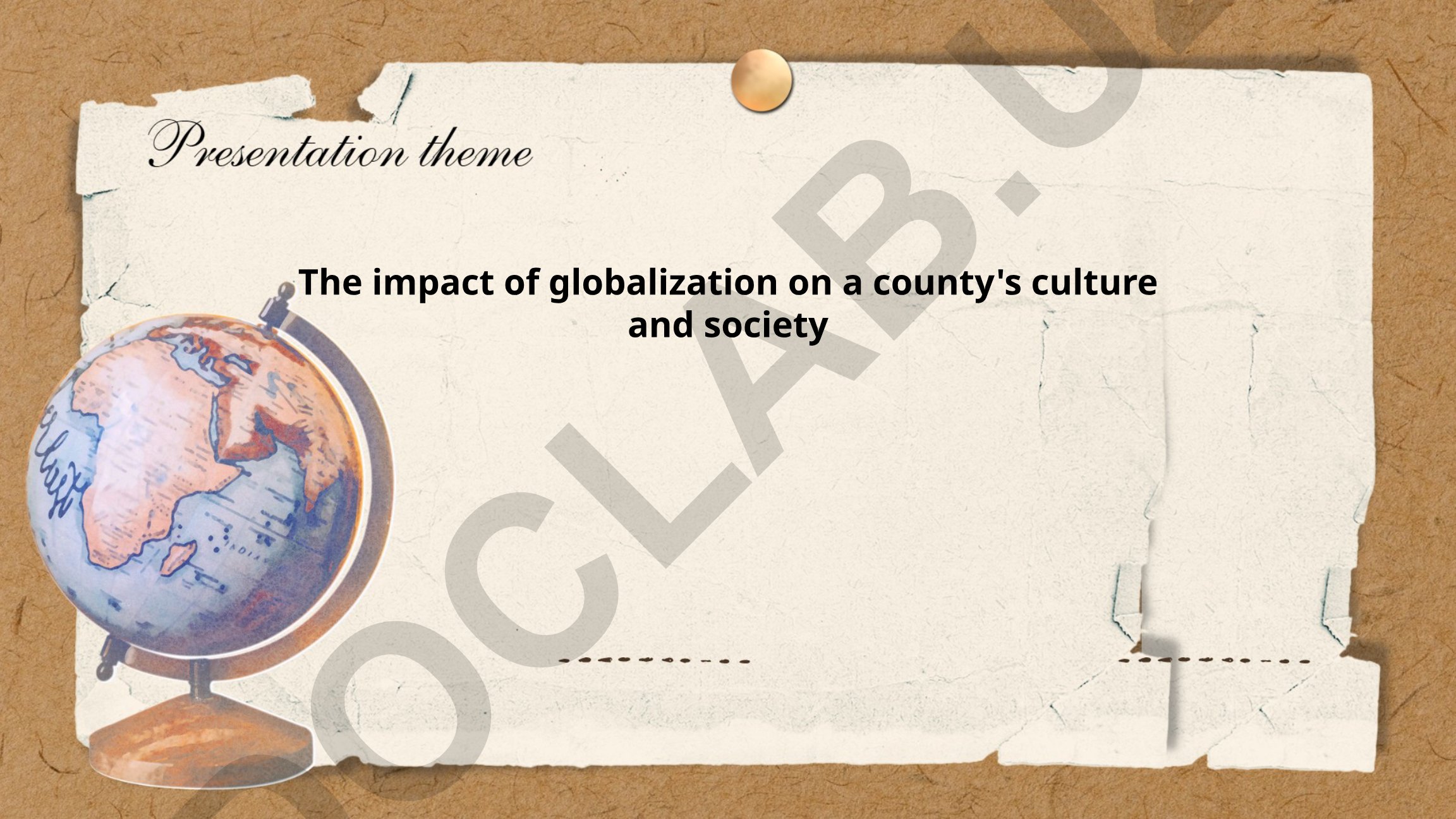 The impact of globalization on a country's culture and society