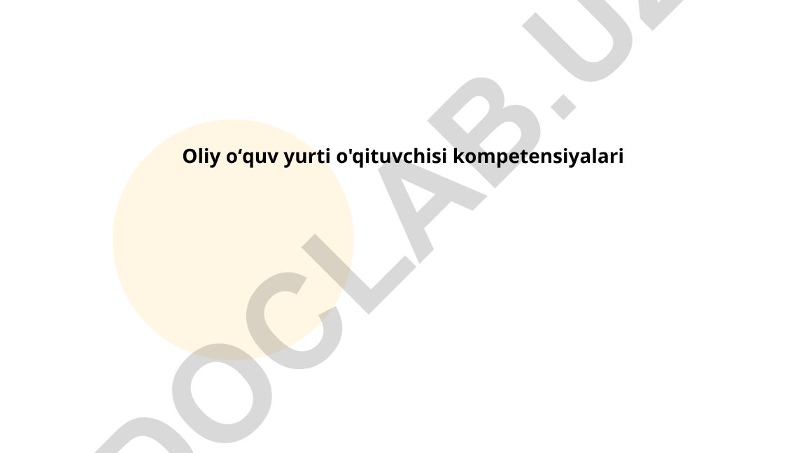 Oliy oʻquv yurti o'qituvchisi kompetensiyalari
