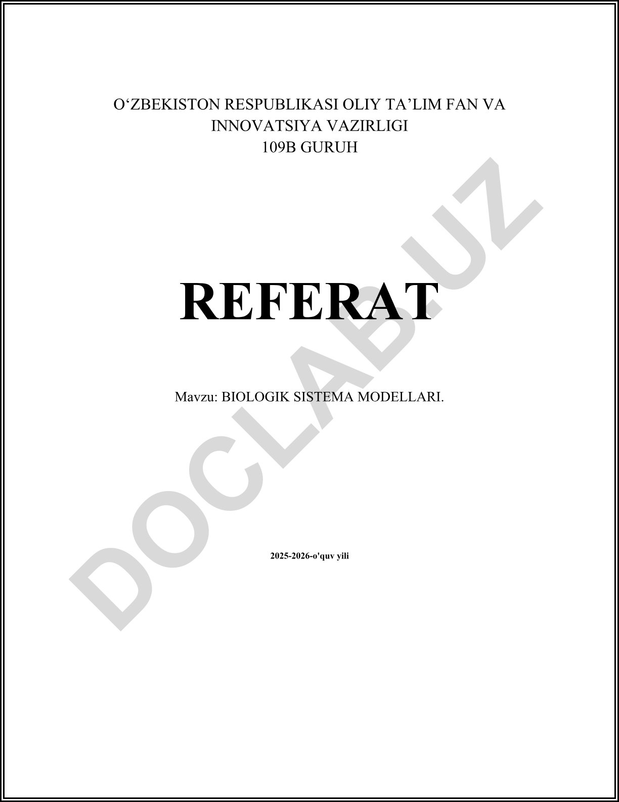 Biologik sistema modellari