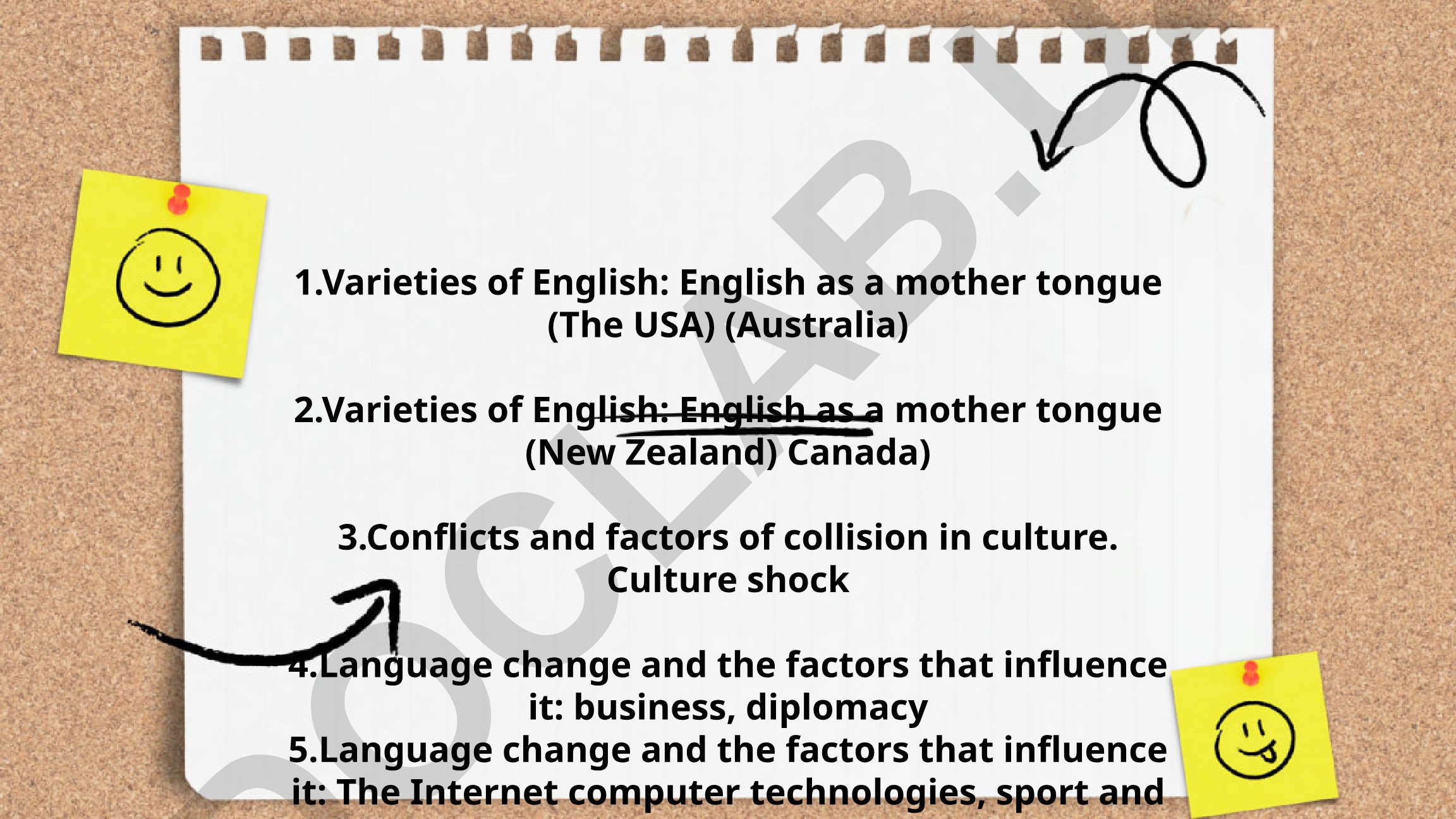 Varieties of English and Language Change Factors