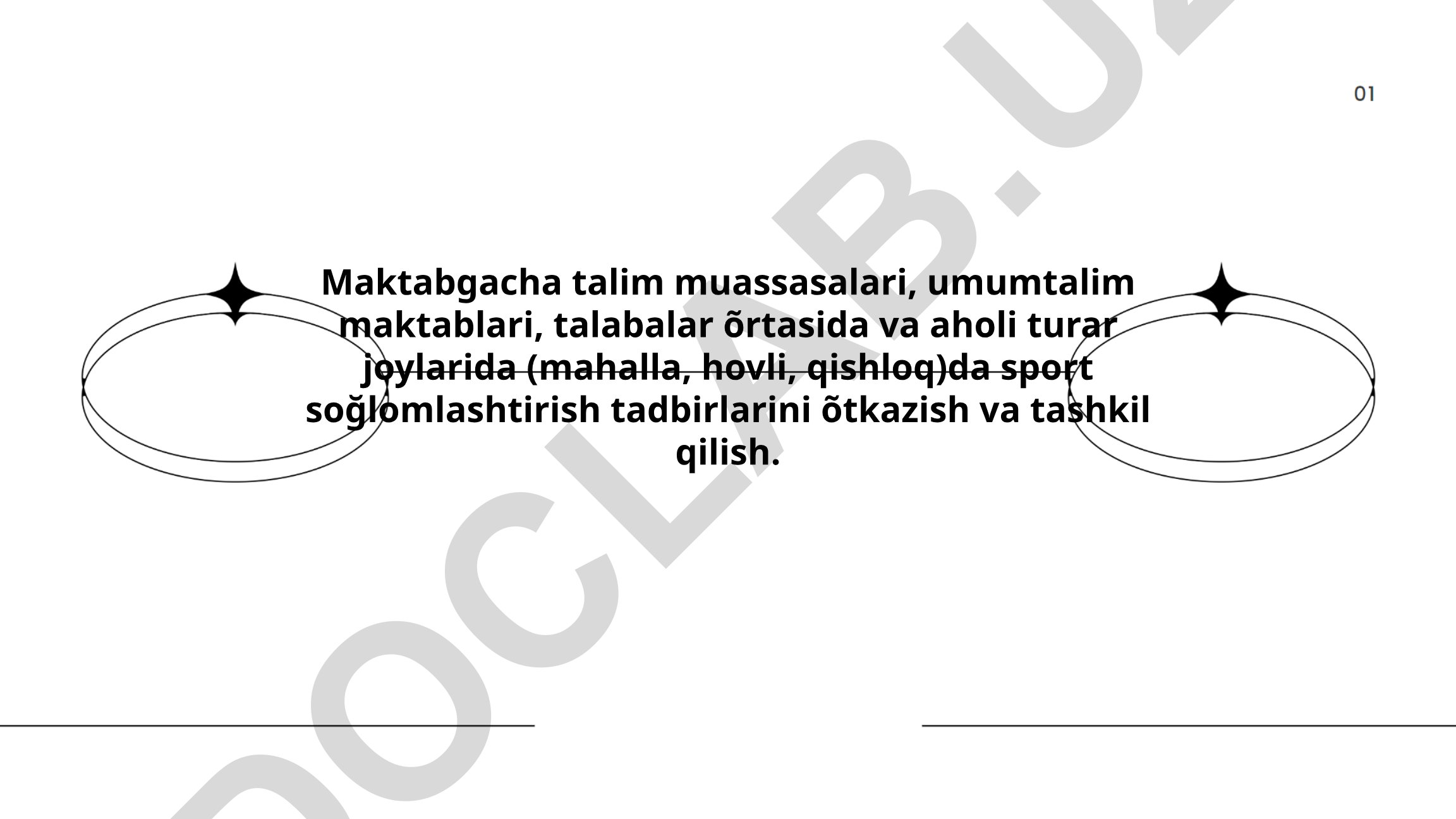 Sport sog'lomlashtirish tadbirlarini tashkil qilish