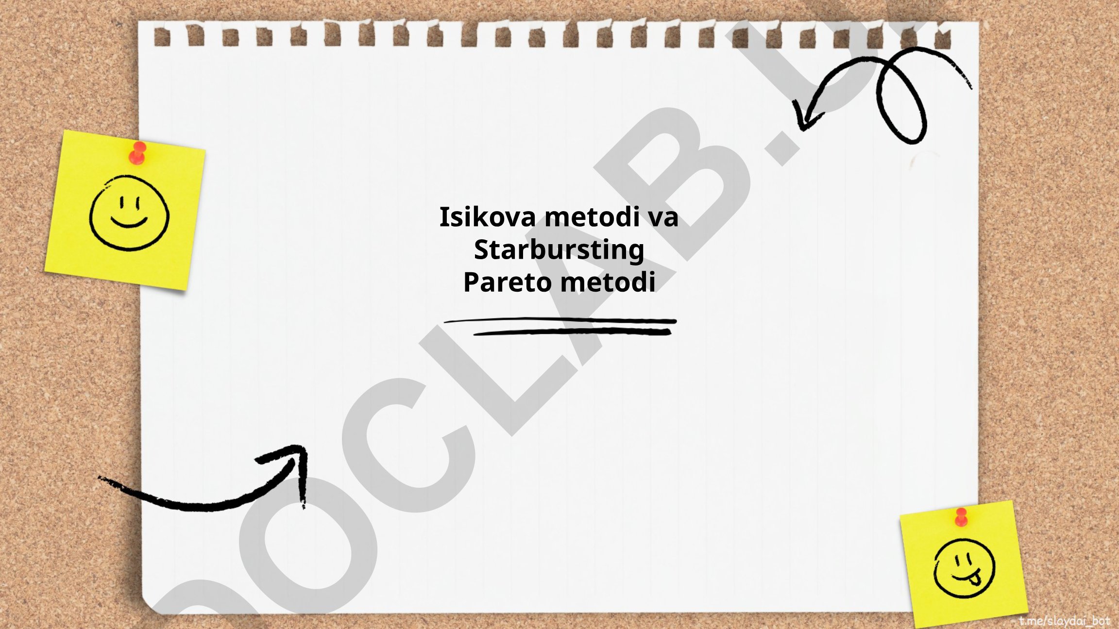 Isikova metodi va Starbursting Pareto metodi