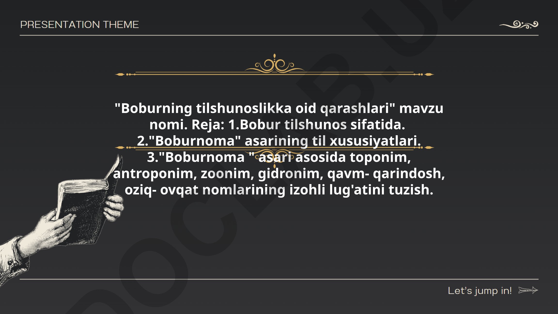 Boburning tilshunoslikka oid qarashlari