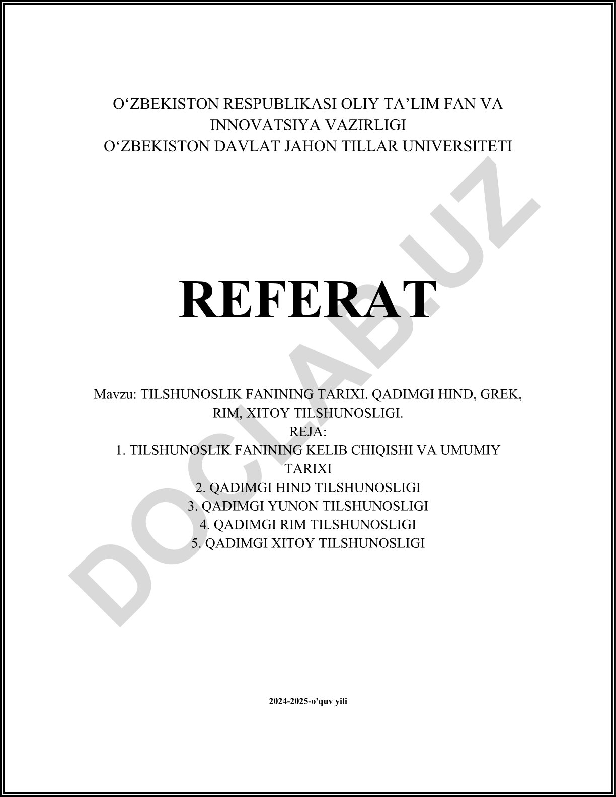 Tilshunoslik fanining tarixi. Qadimgi Hind, Grek, Rim, Xitoy tilshunosligi