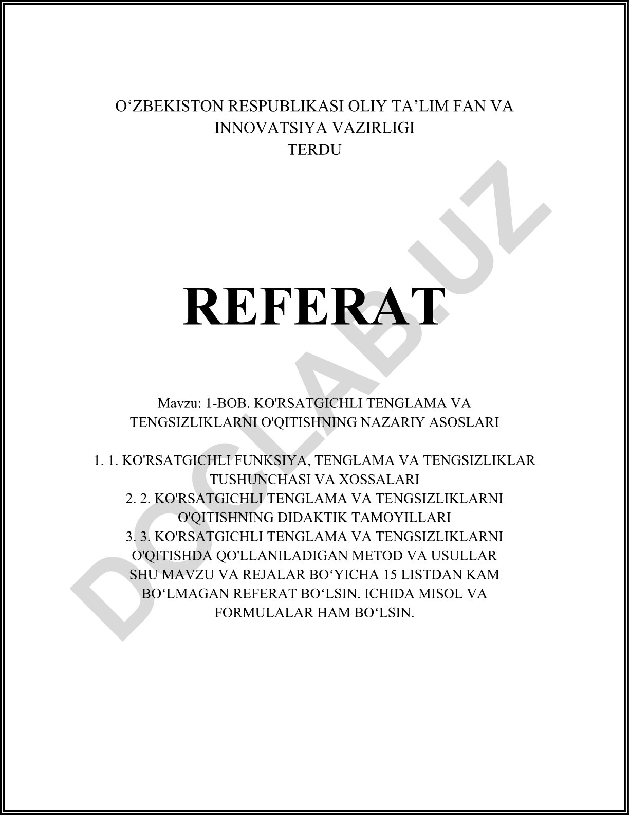 Ko'rsatgichli tenglama va tengsizliklarni o'qitishning nazariy asoslari