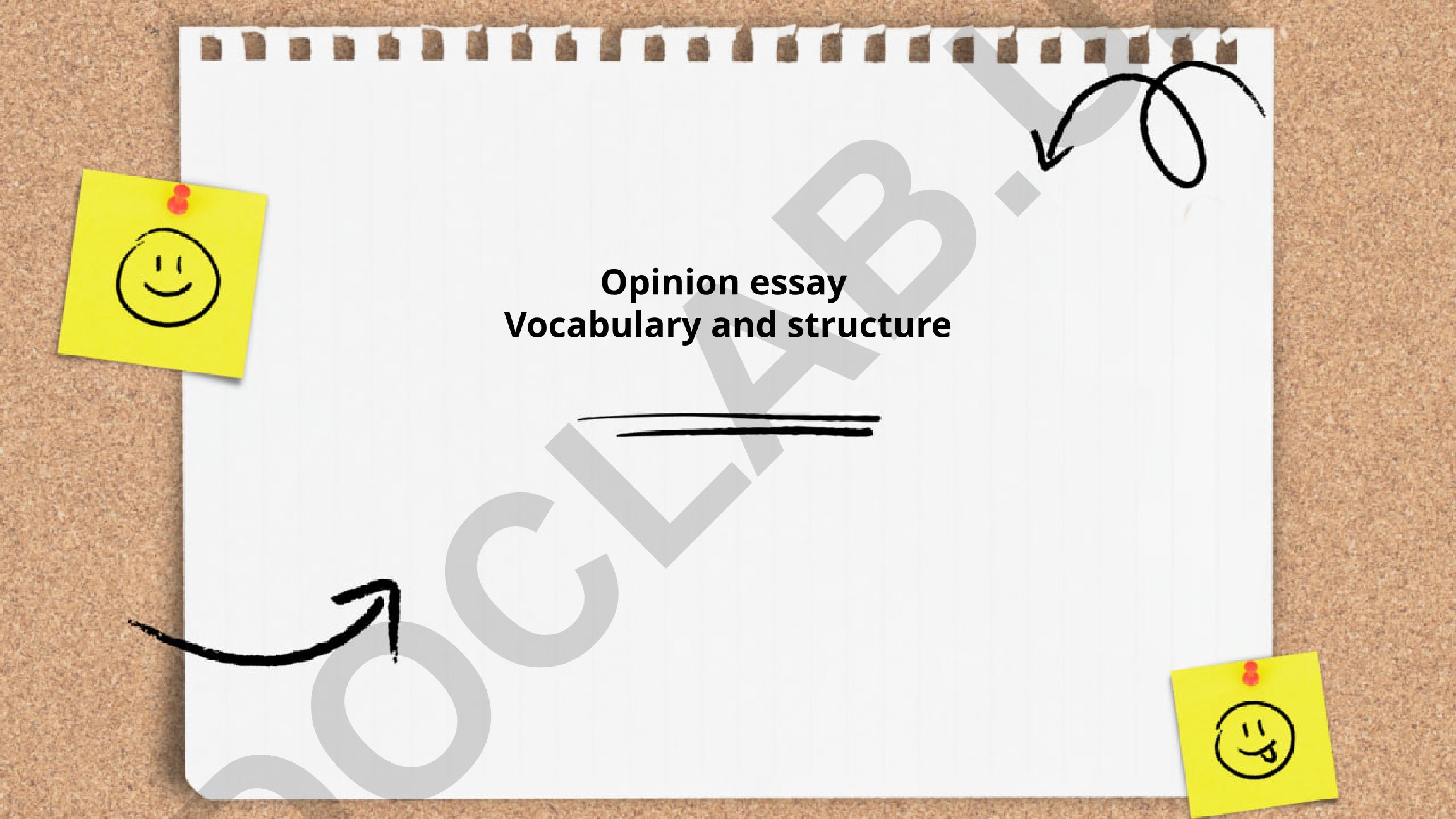 Opinion essay Vocabulary and structure