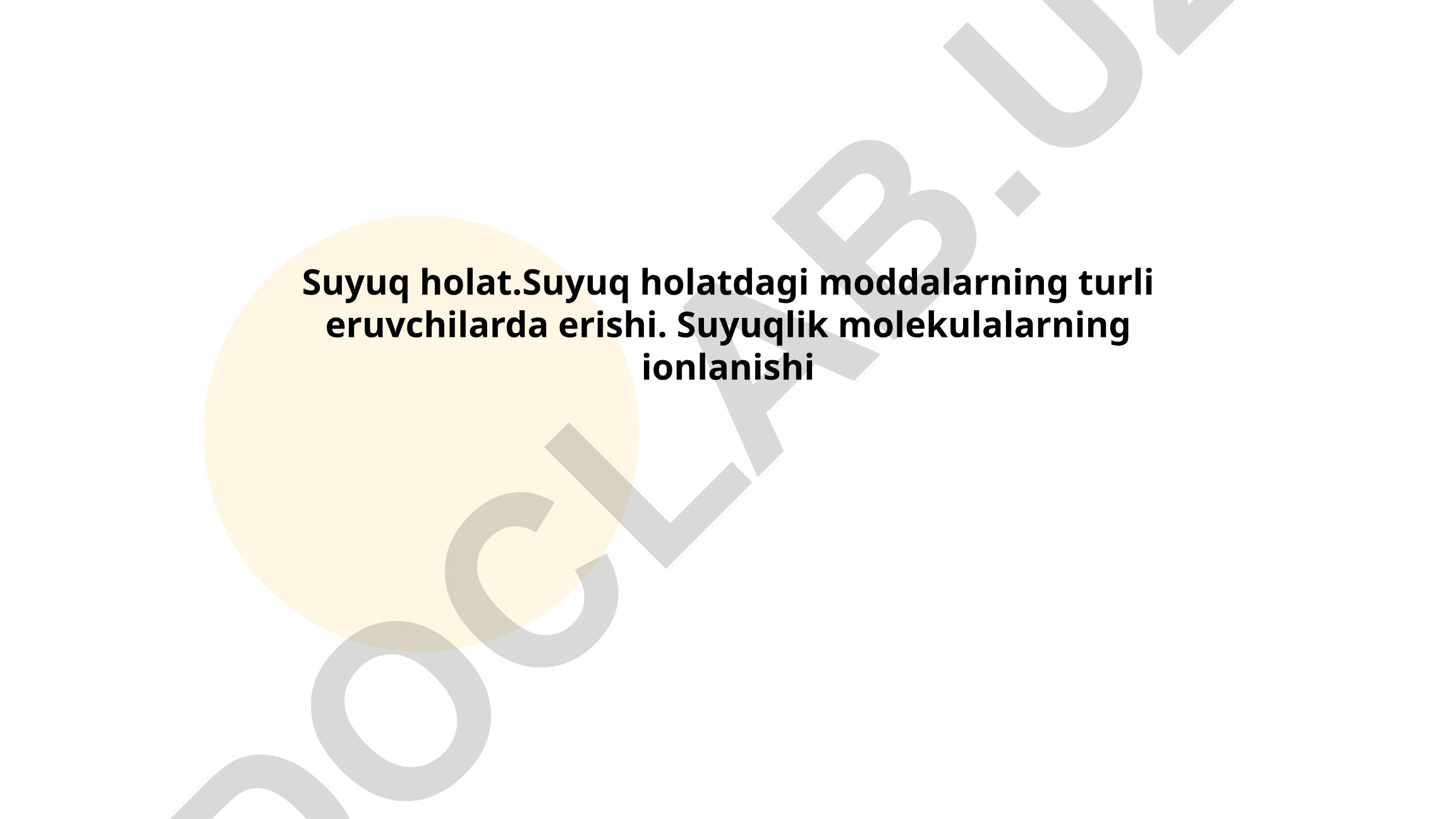 Suyuqlik molekulalarining orbitalararo o'zaro ta'siri va eruvchanlik xususiyatlari