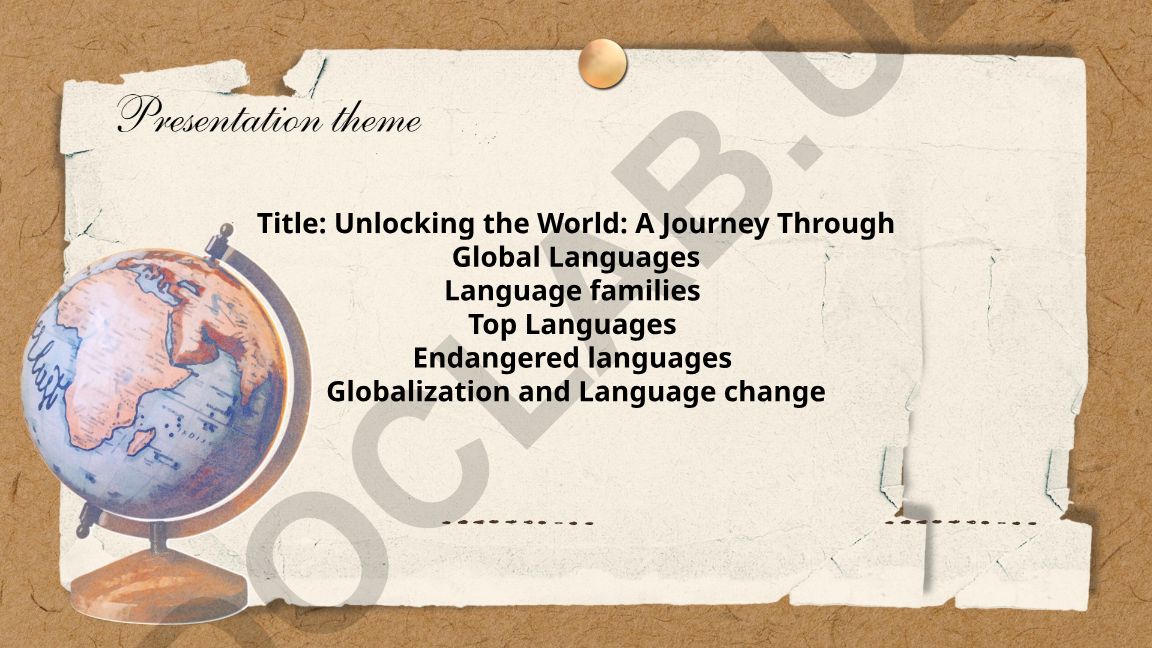 Unlocking the World: A Journey Through Global Languages
