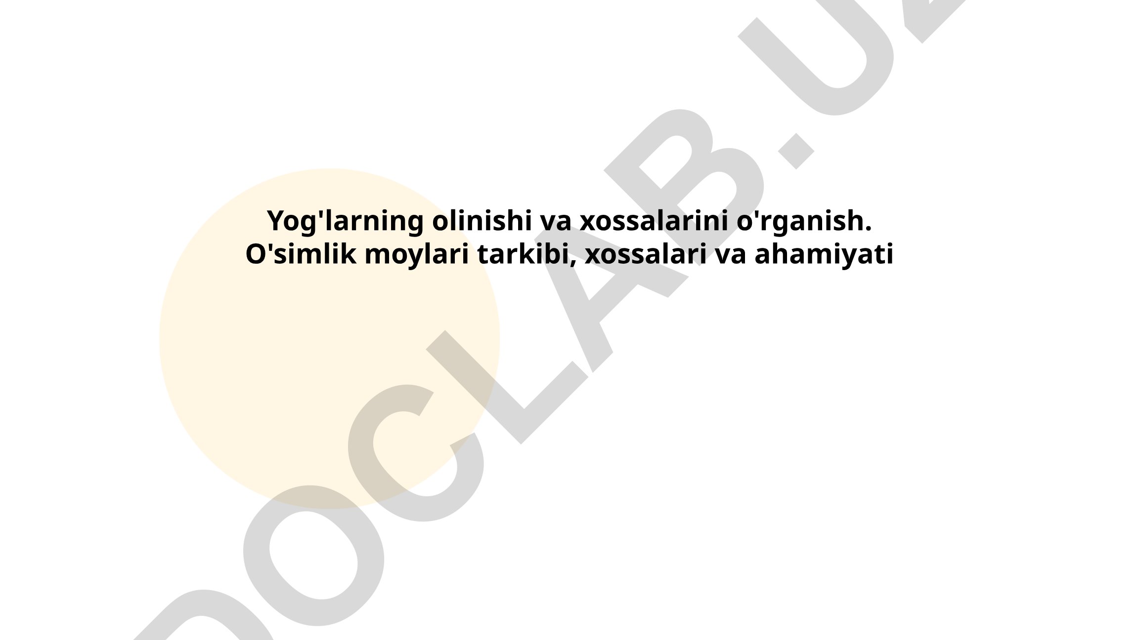 O'simlik moylarini olish usullari va ularning xossalari