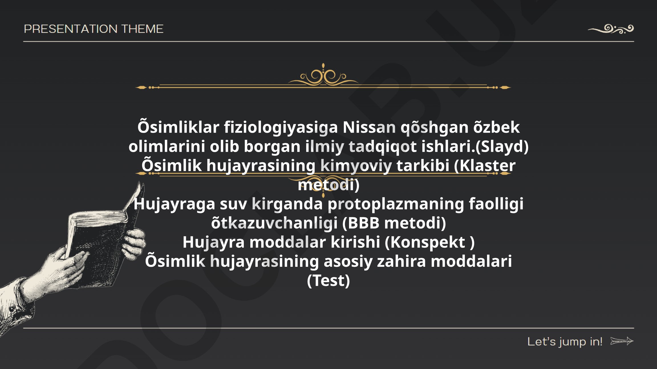 Õsimliklar fiziologiyasiga Nissan qõshgan õzbek olimlarining ilmiy tadqiqotlari