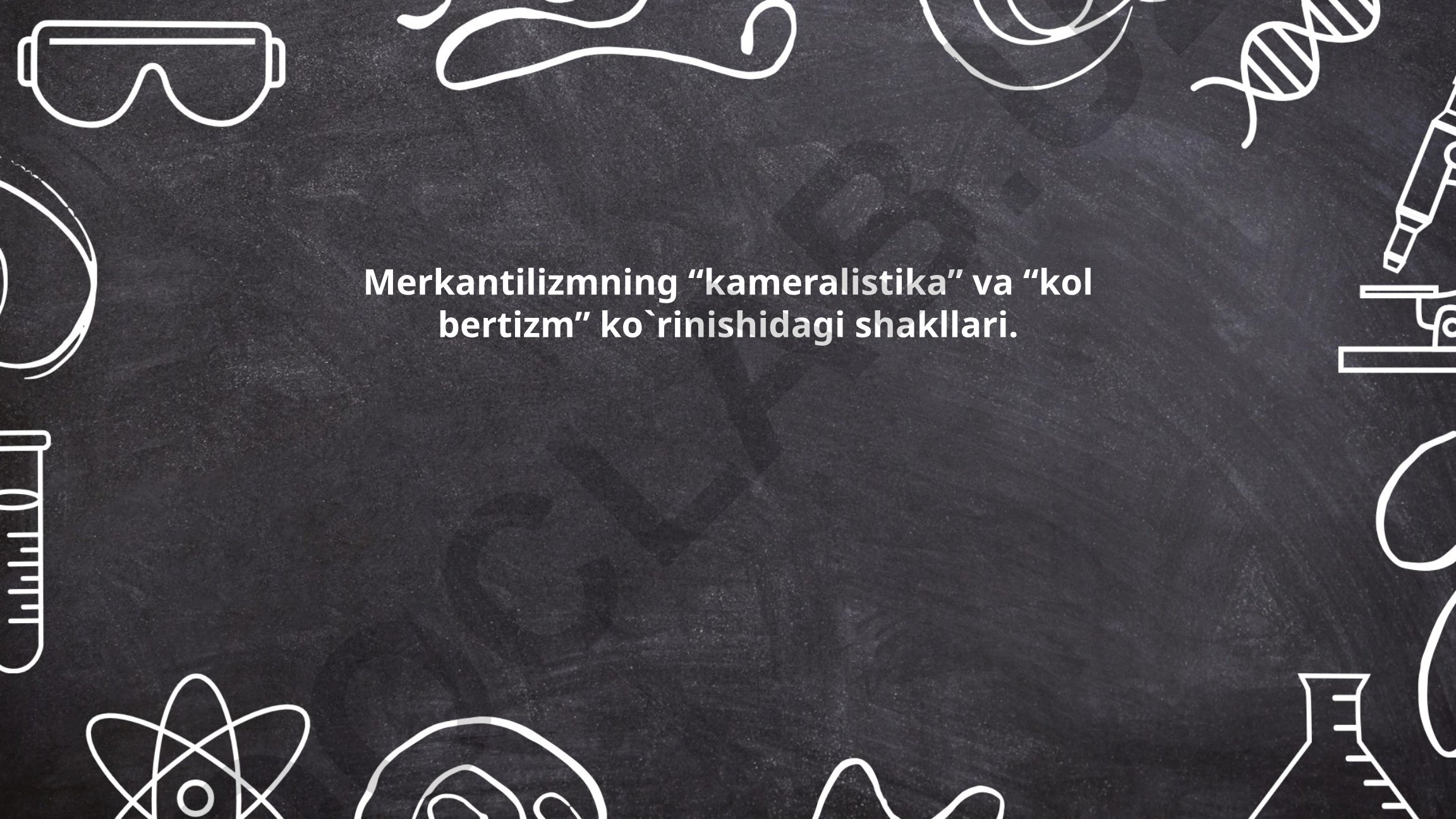 Merkantilizmning kameralistika va kolbertizm ko'rinishidagi shakllari