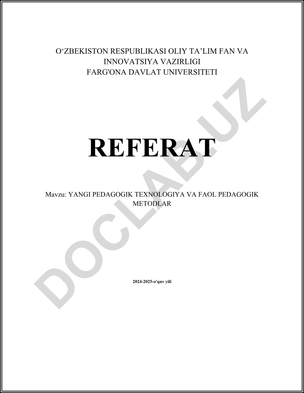 Yangi pedagogik texnologiya va faol pedagogik metodlar