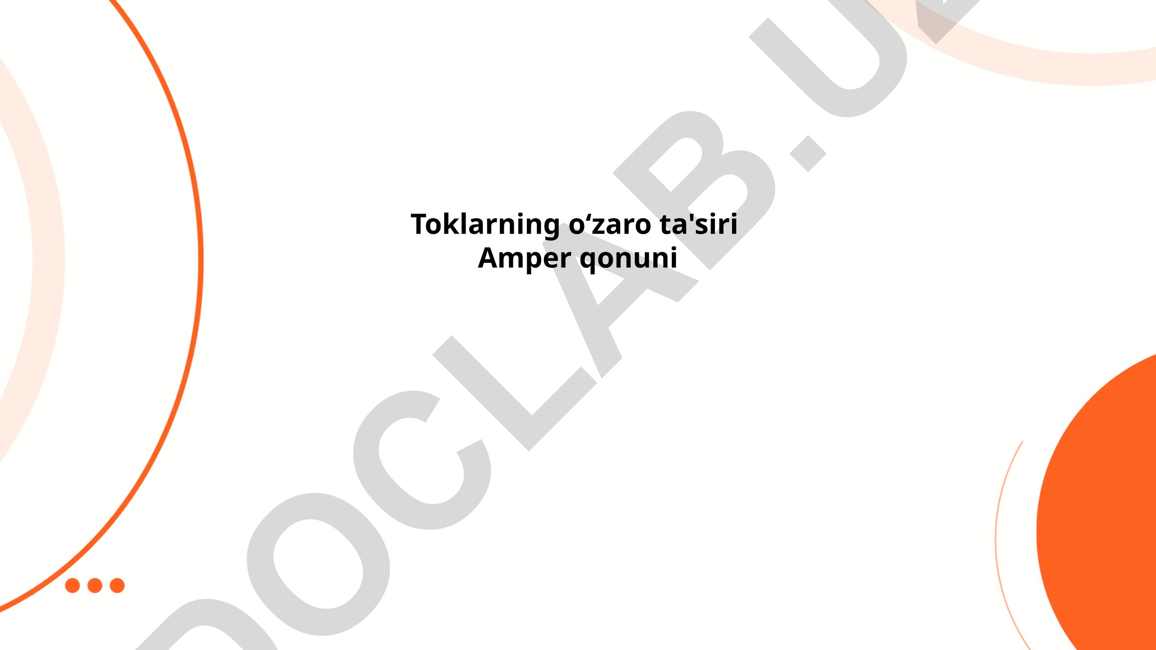 Amper qonuni asoslari va magnit maydon