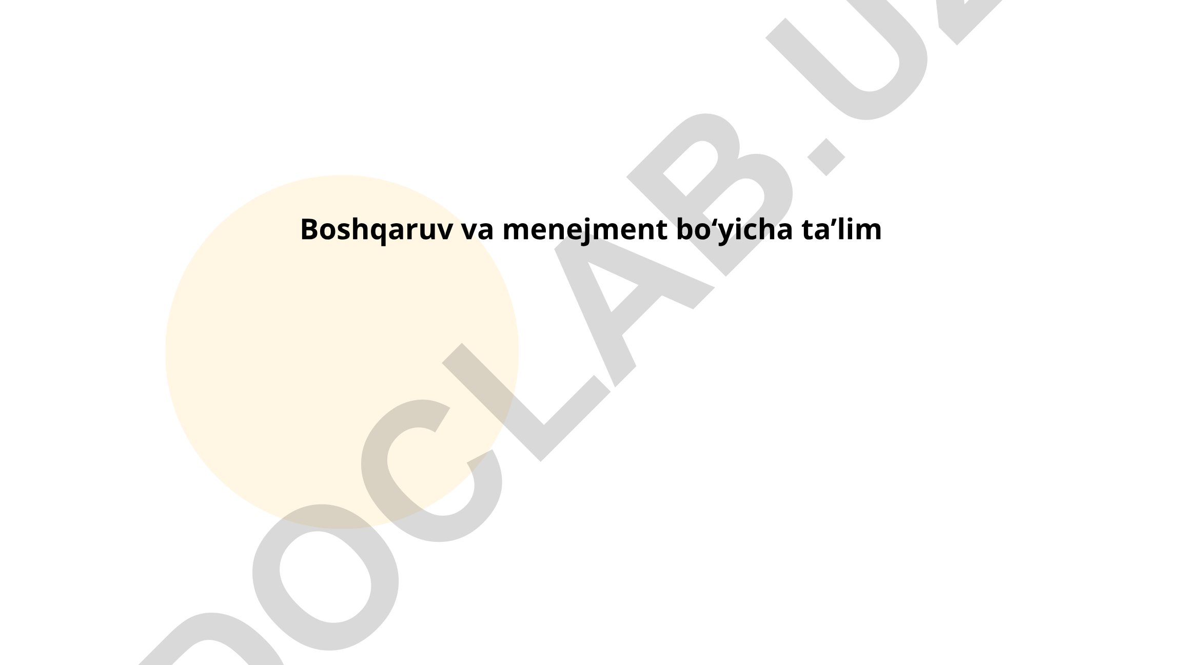 Boshqaruv va menejment bo'yicha ta'lim