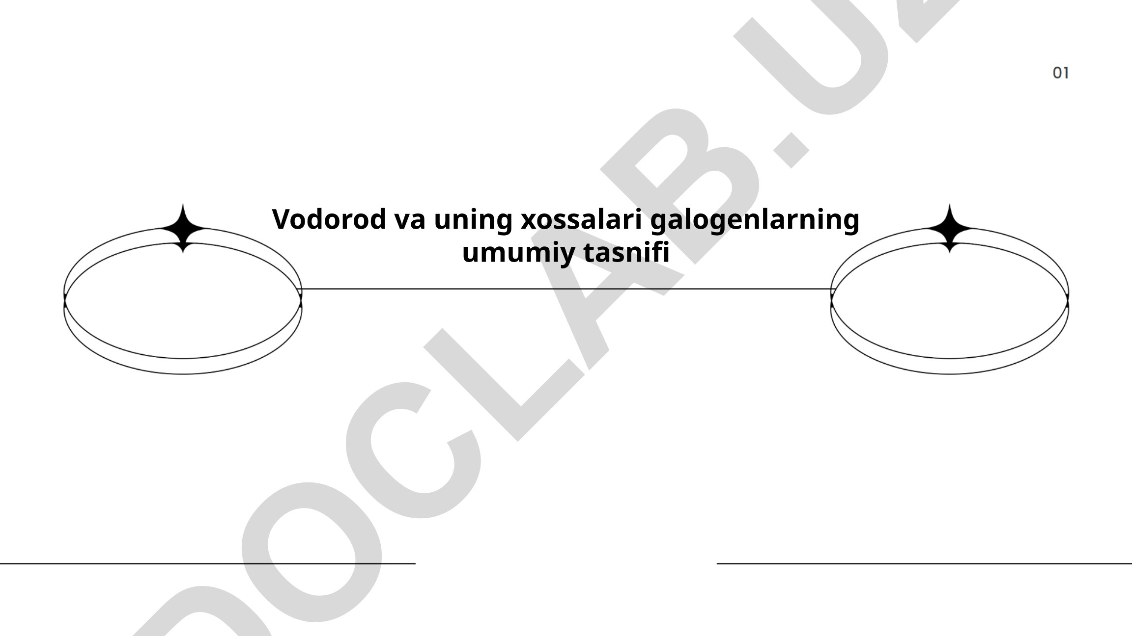 Vodorod va uning xossalari galogenlarning umumiy tasnifi