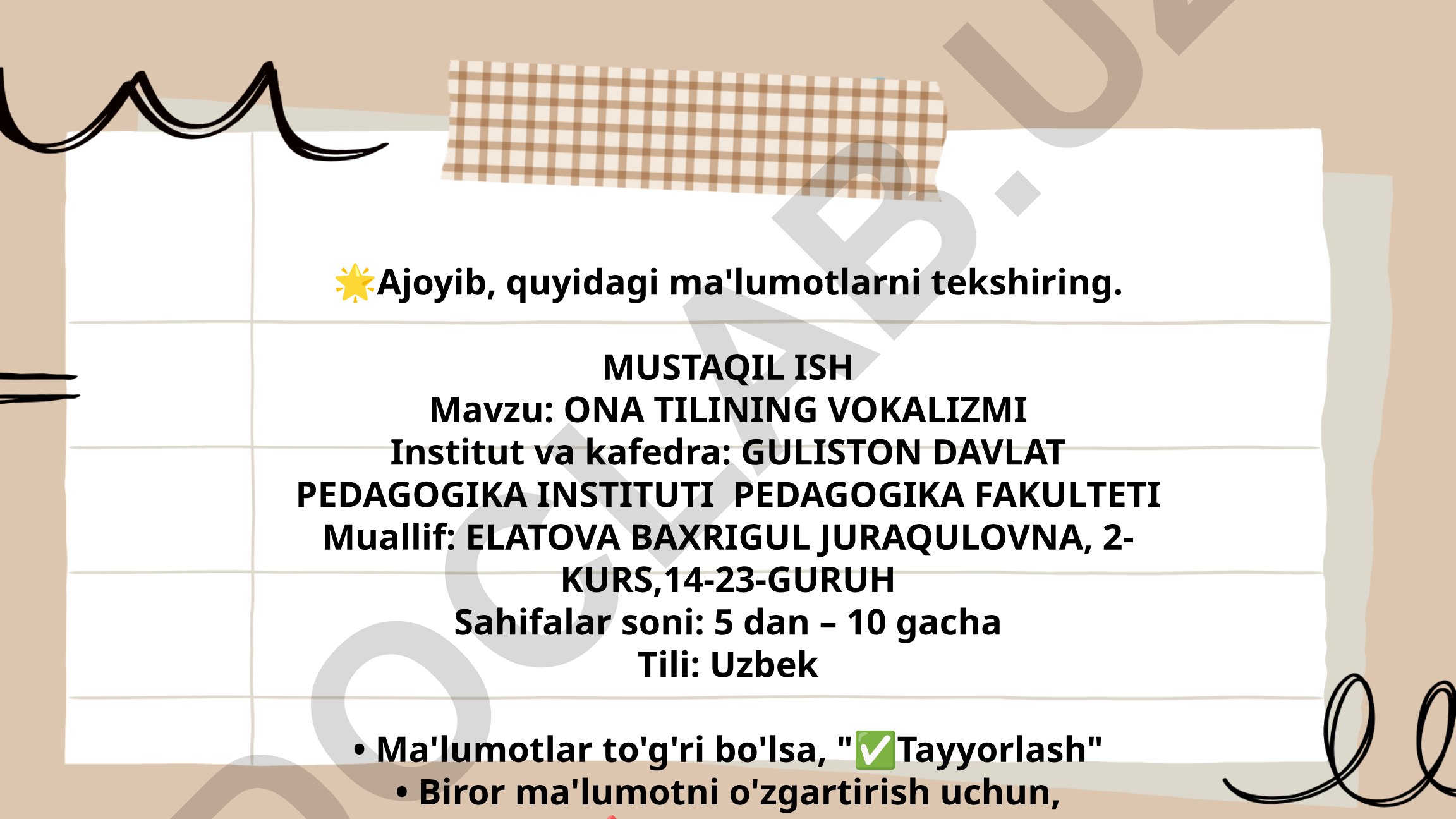 ONA TILINING VOKALIZMI