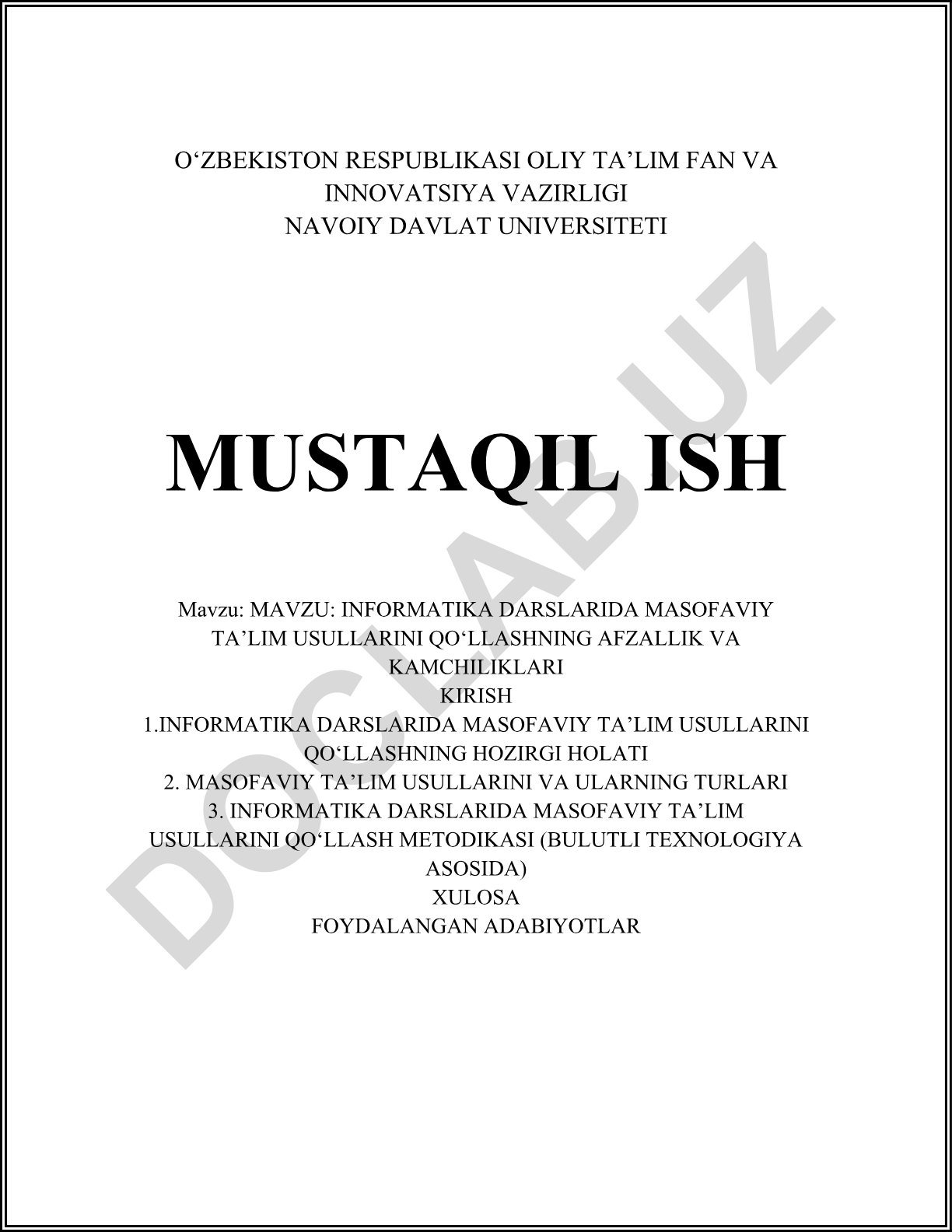 Informatika darslarida masofaviy ta’lim usullarini qo‘llashning afzallik va kamchiliklari